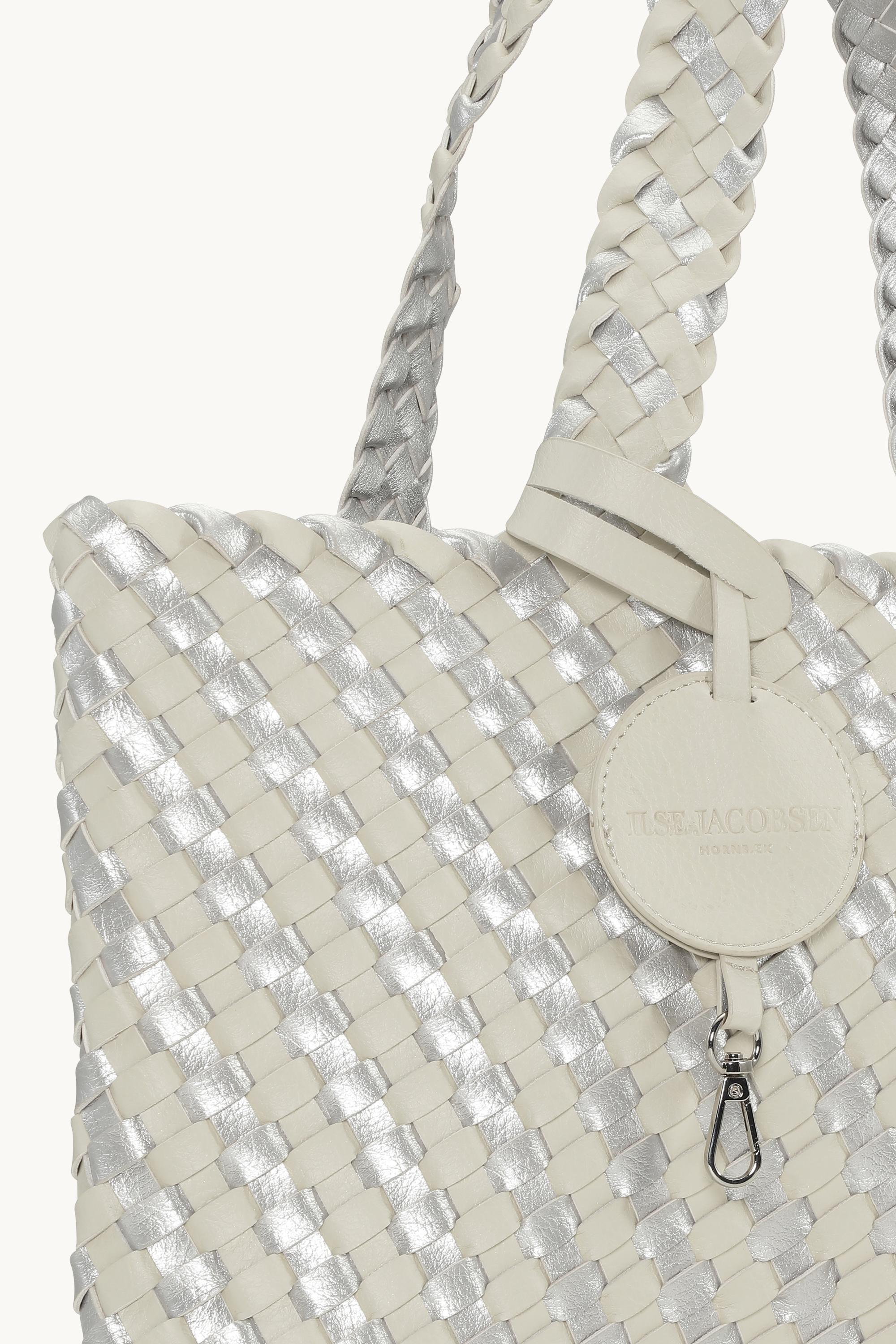 Tote Bag Geflochten - Milk Creme Silver