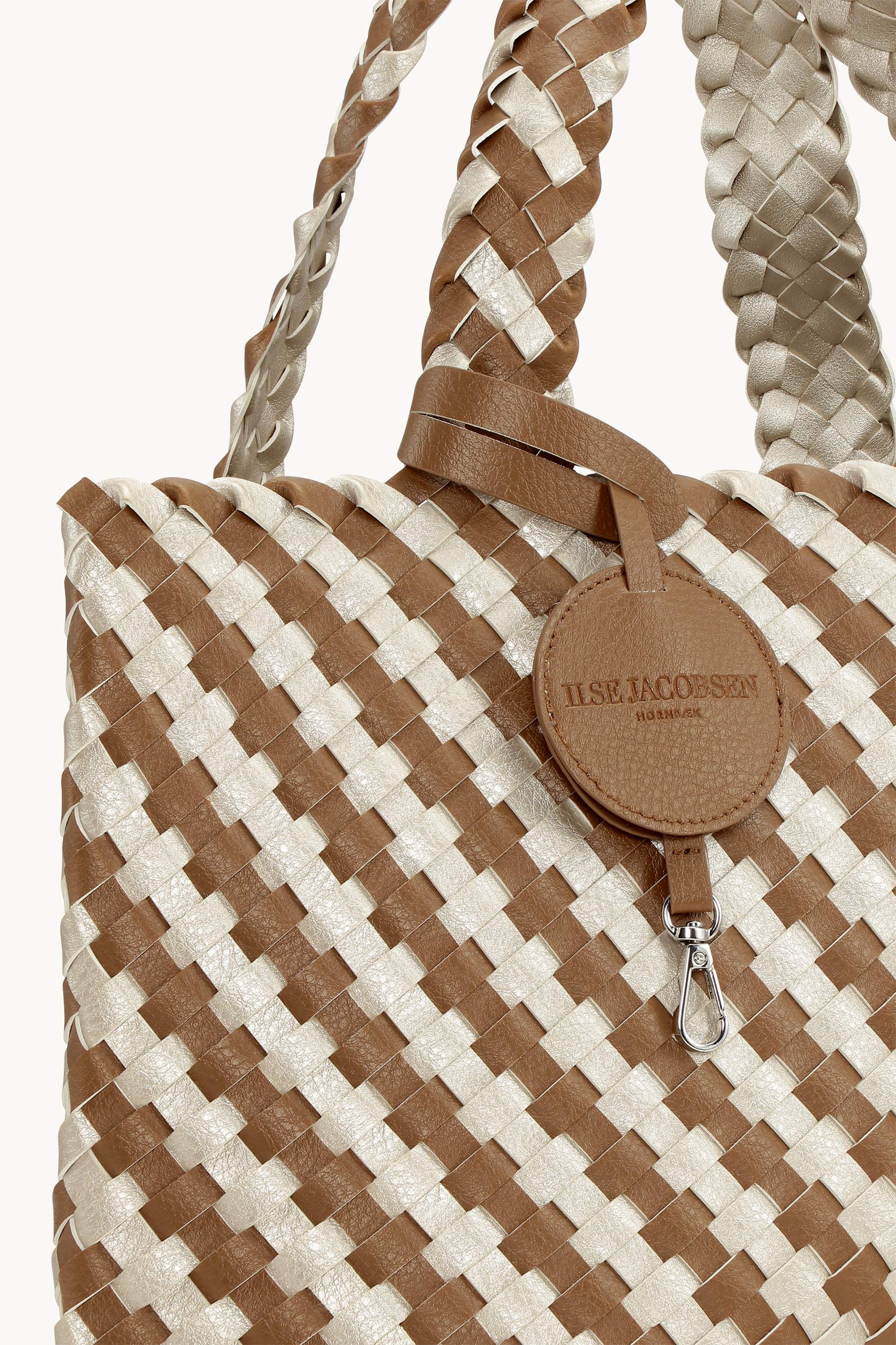 Tote Bag Geflochten - Goldy Sand Dollar Metallic