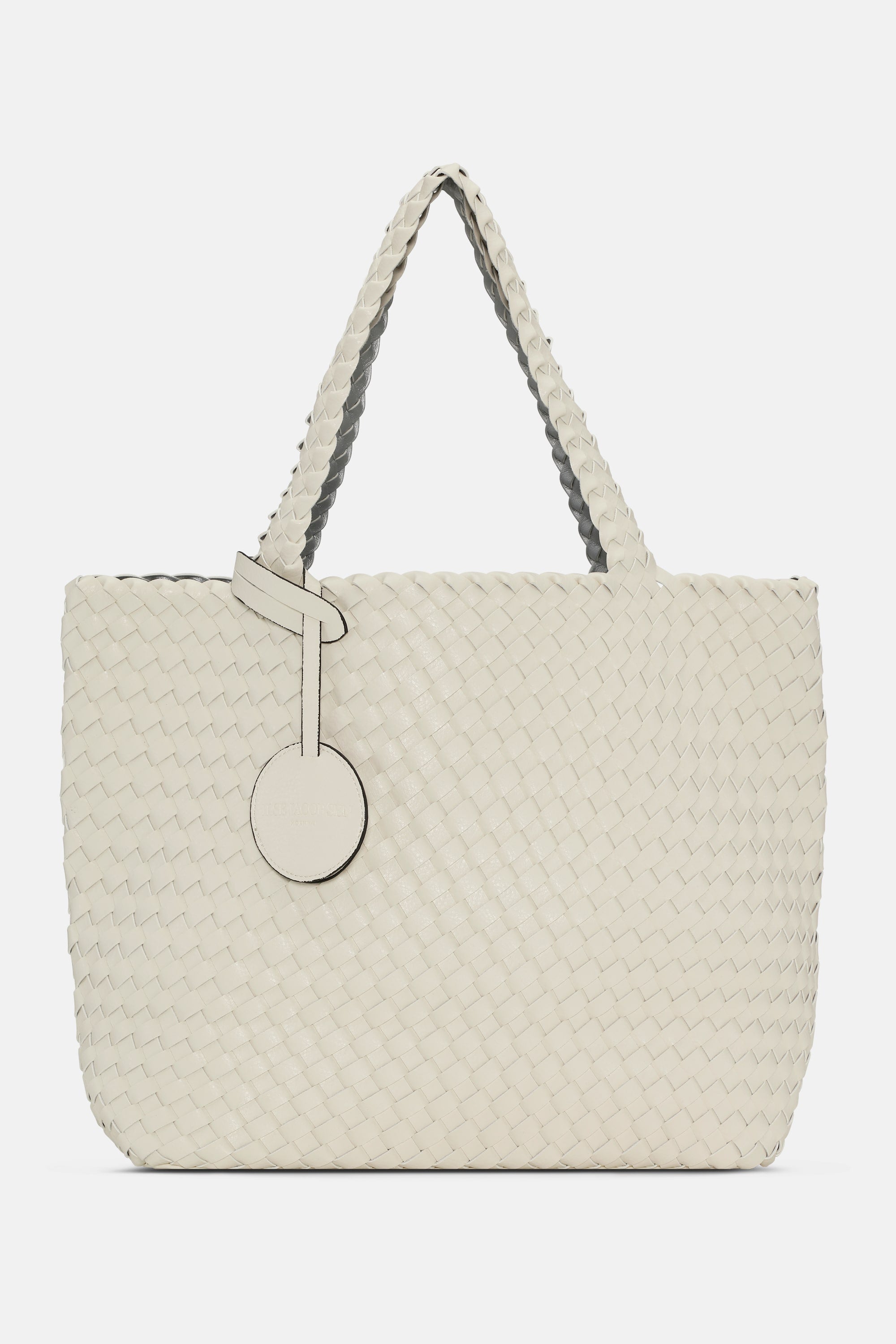 Tote Bag Geflochten - Egg White Silver