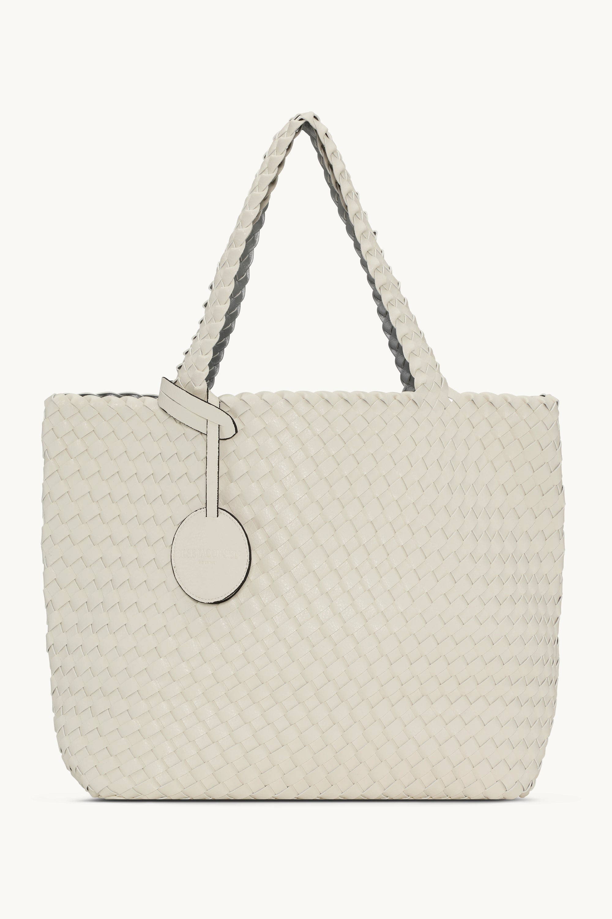 Tote Bag Geflochten - Egg White Silver