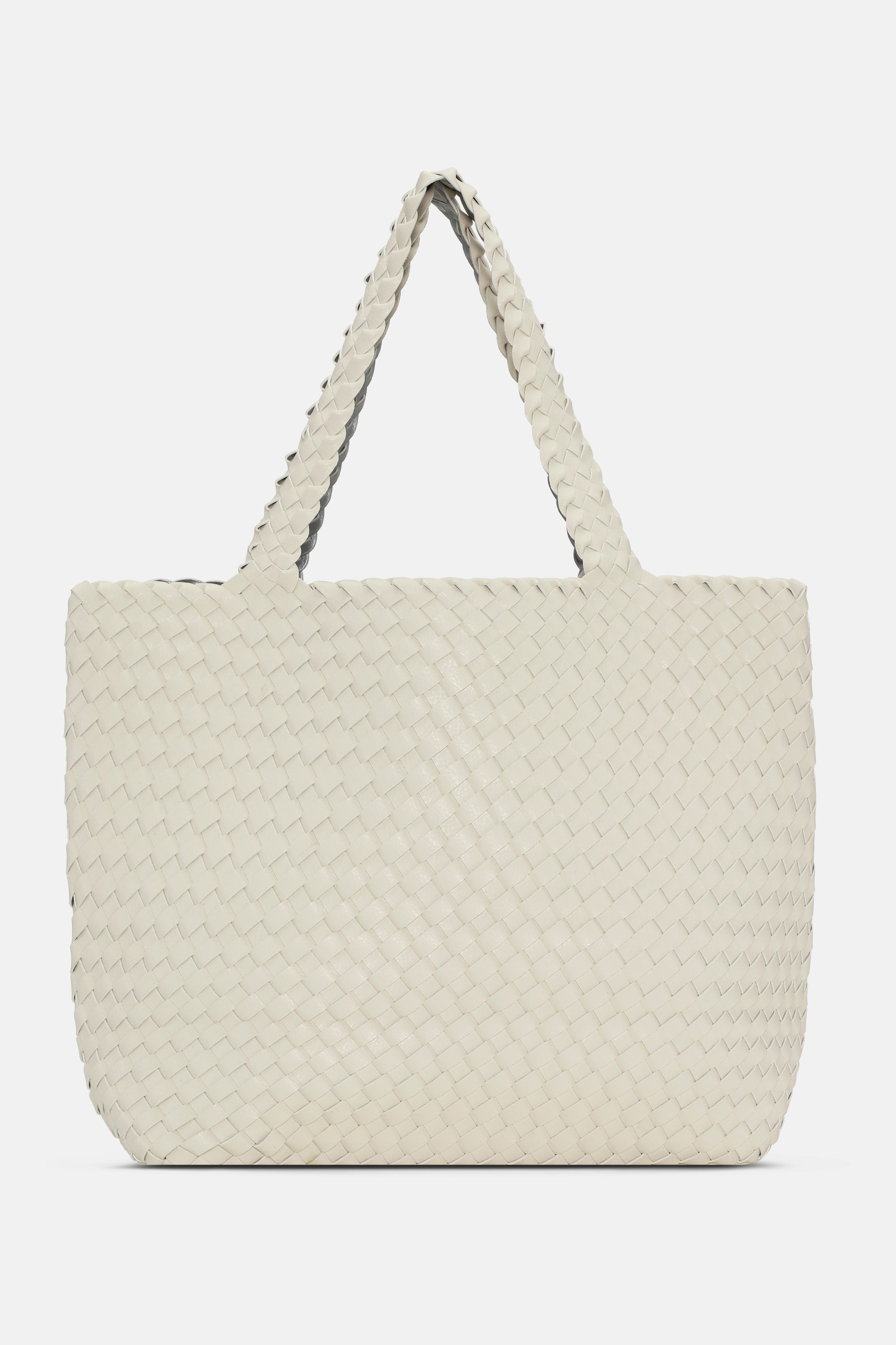 Tote Bag Geflochten - Egg White Silver