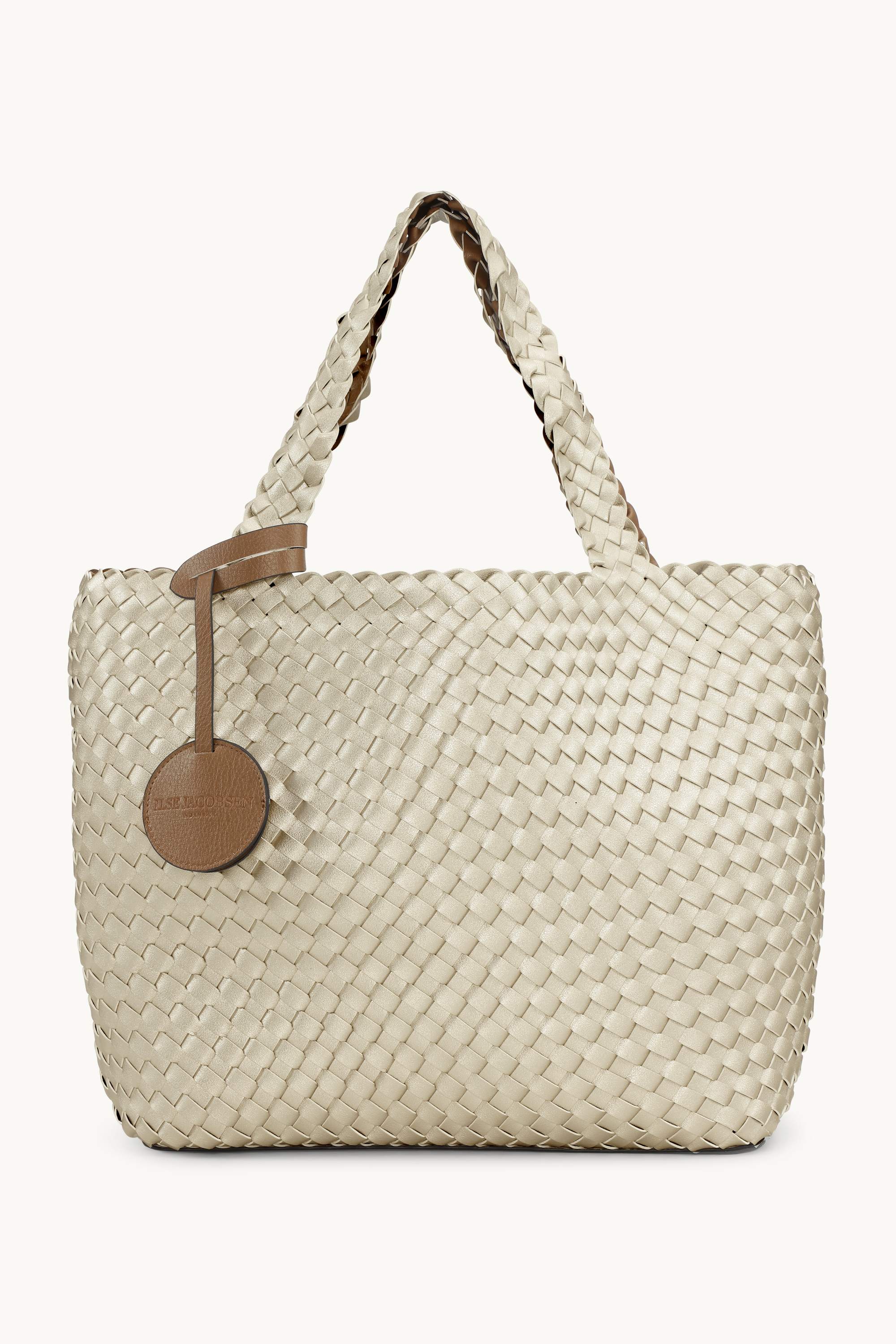 Tote Bag Geflochten - Goldy Sand Dollar Metallic