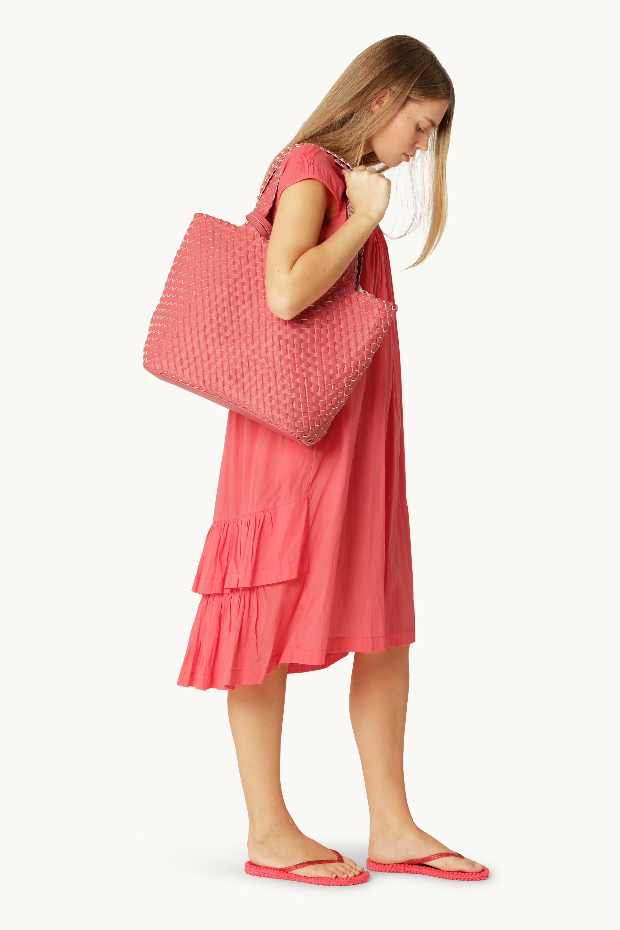 Tote Bag Geflochten - Durbarry Metallic Rose