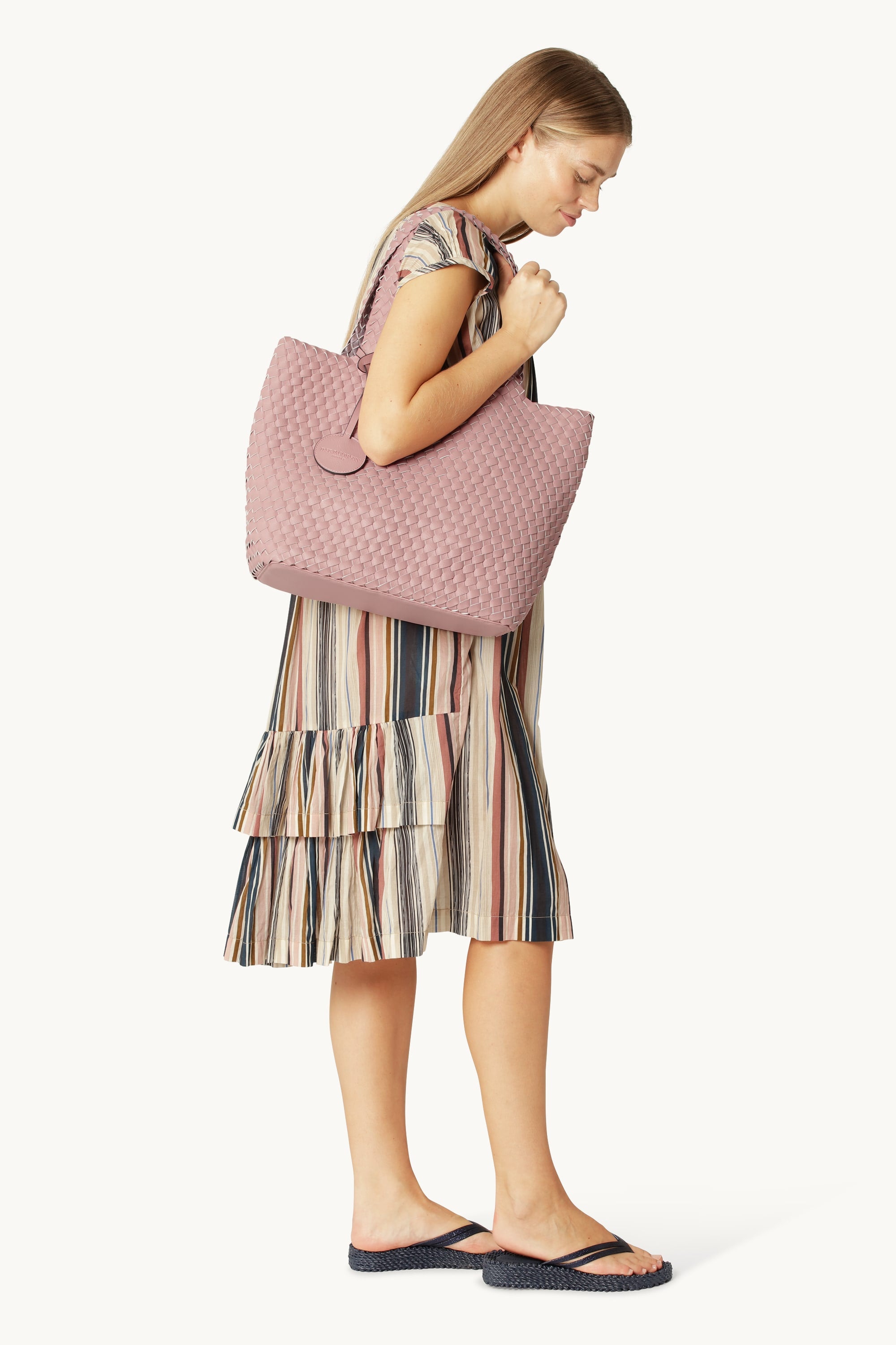 Tote Bag Geflochten - Adobe Rose Lotus