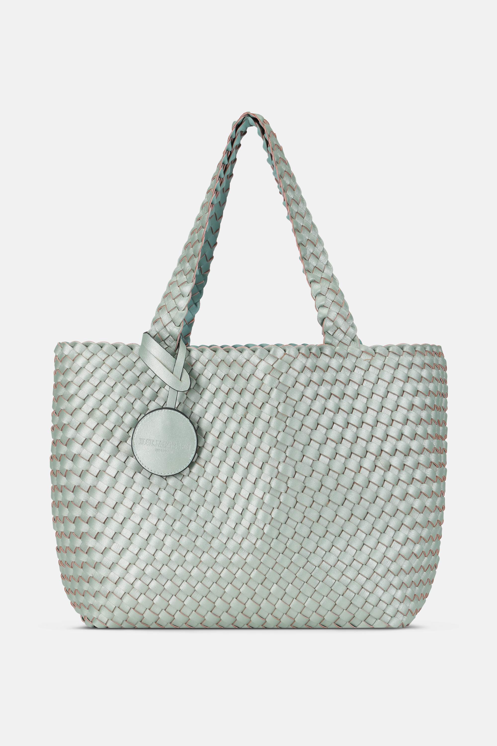 Tote Bag Geflochten - Beach Glass Metallic Mint