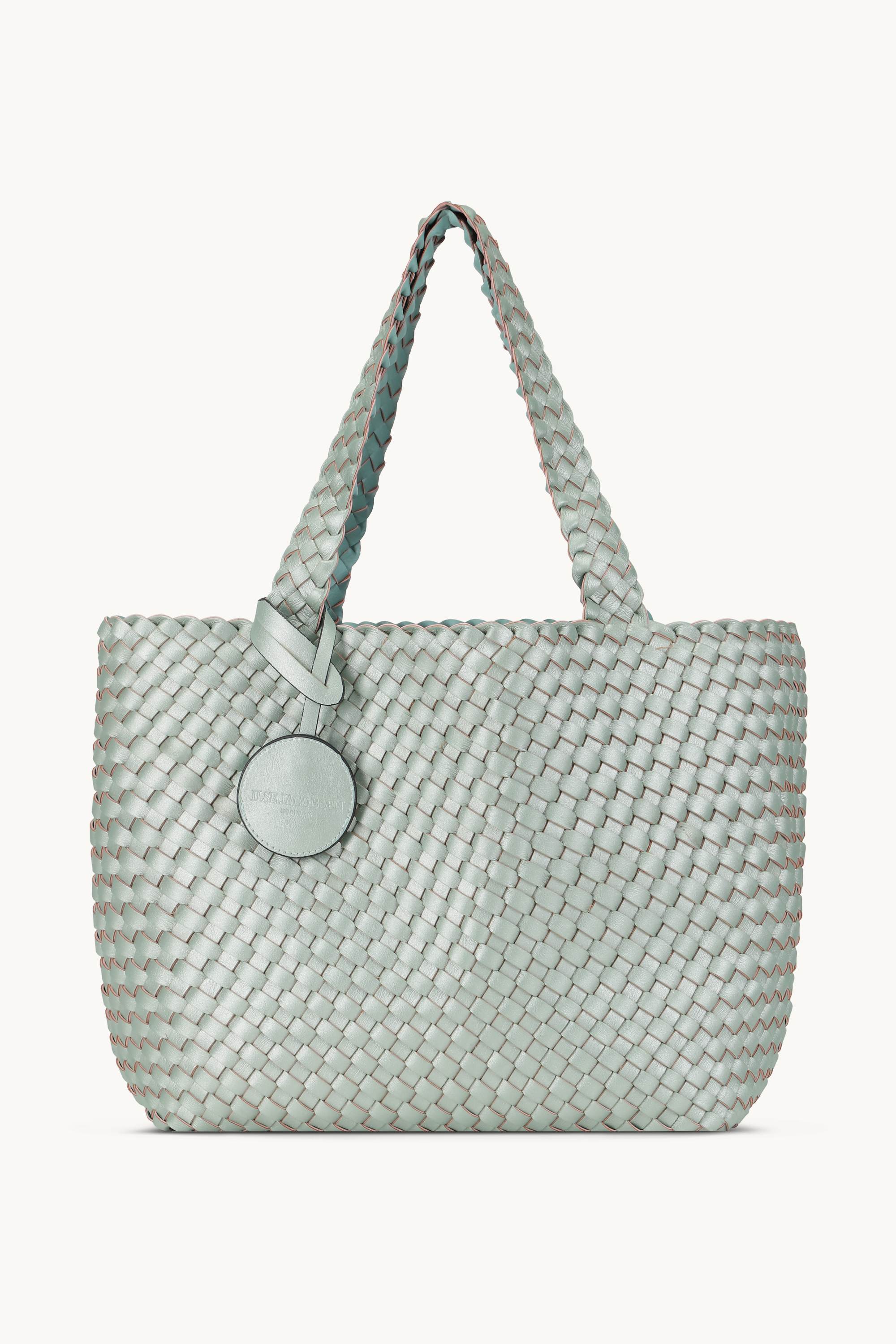 Tote Bag Geflochten - Beach Glass Metallic Mint
