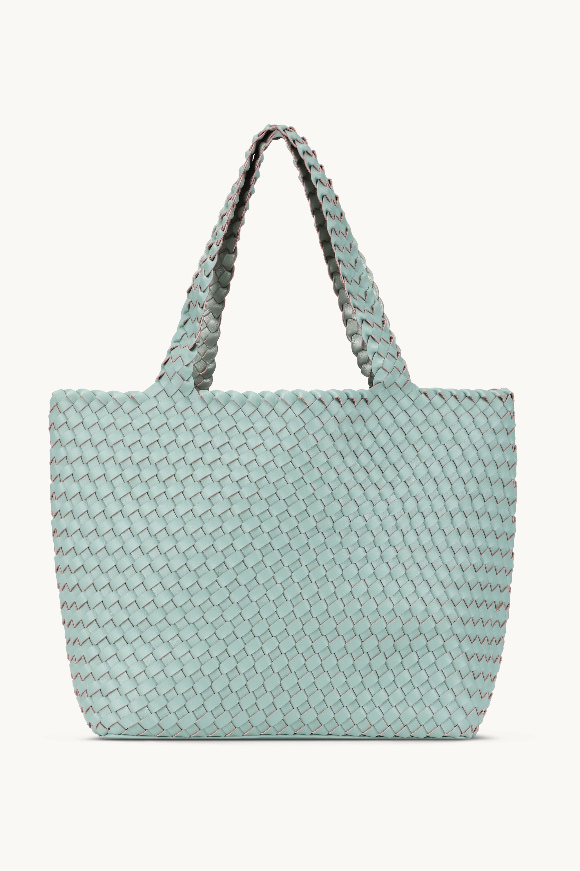 Tote Bag Geflochten - Beach Glass Metallic Mint