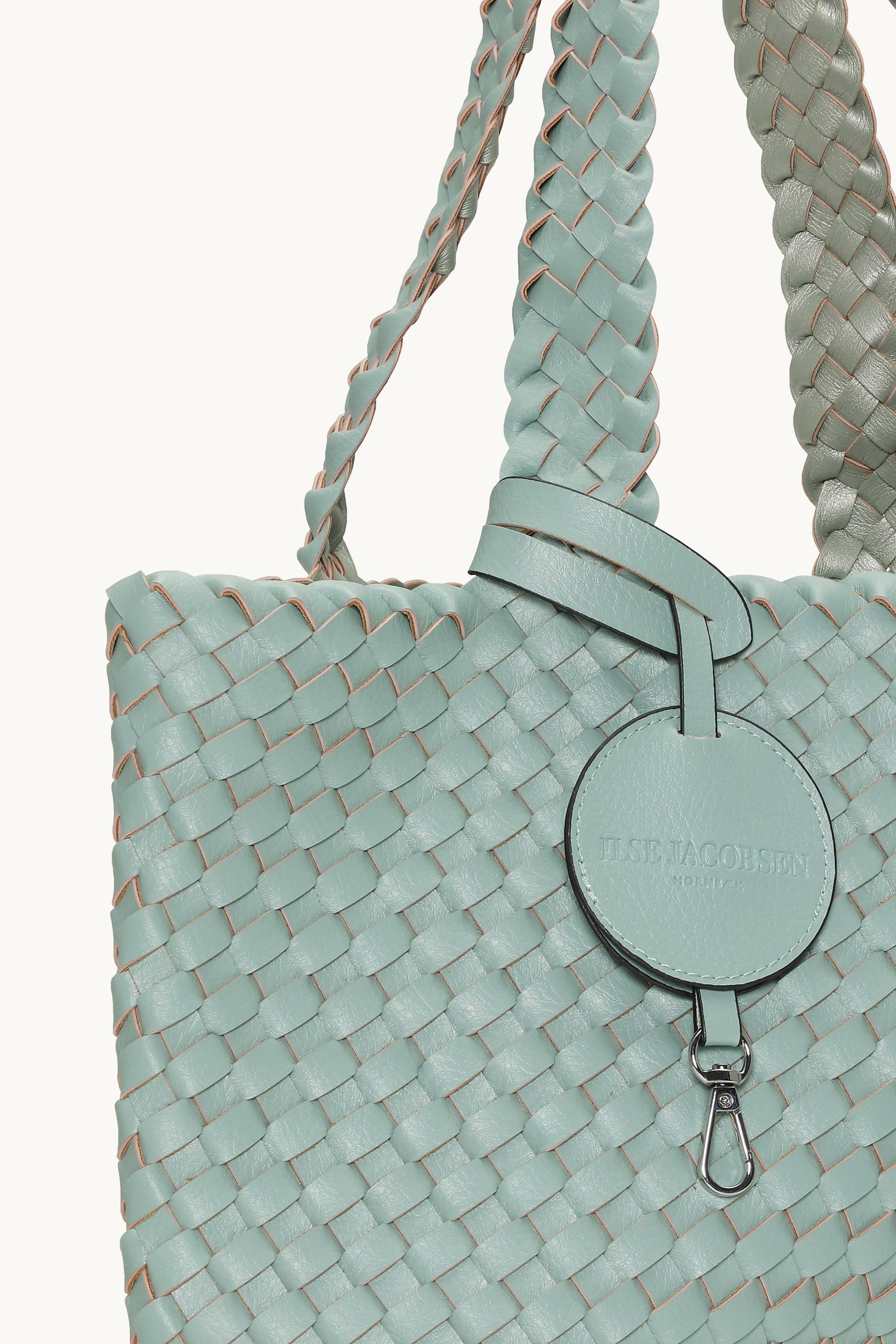 Tote Bag Geflochten - Beach Glass Metallic Mint