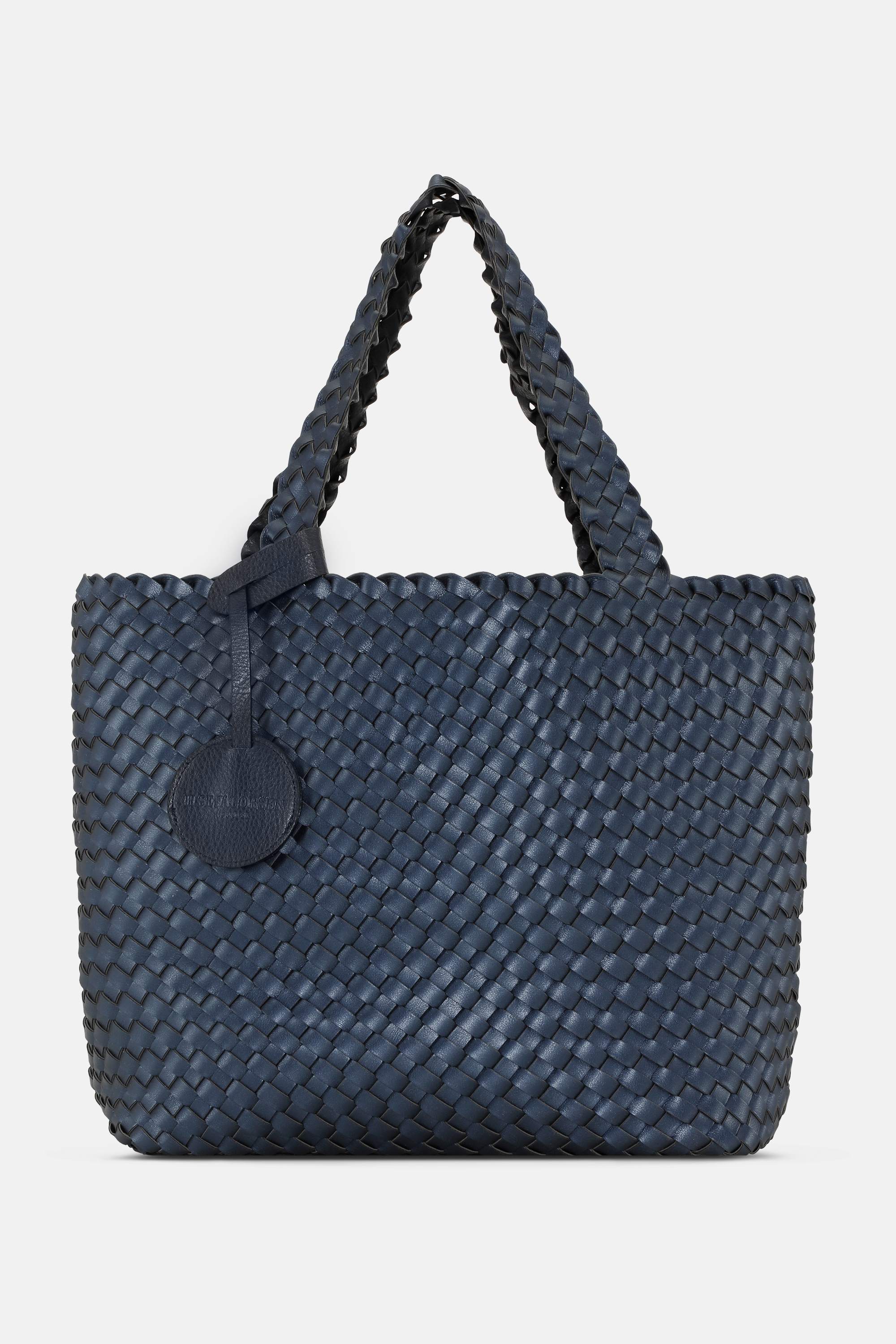 Tote Bag Geflochten - Navy Metallic Blue