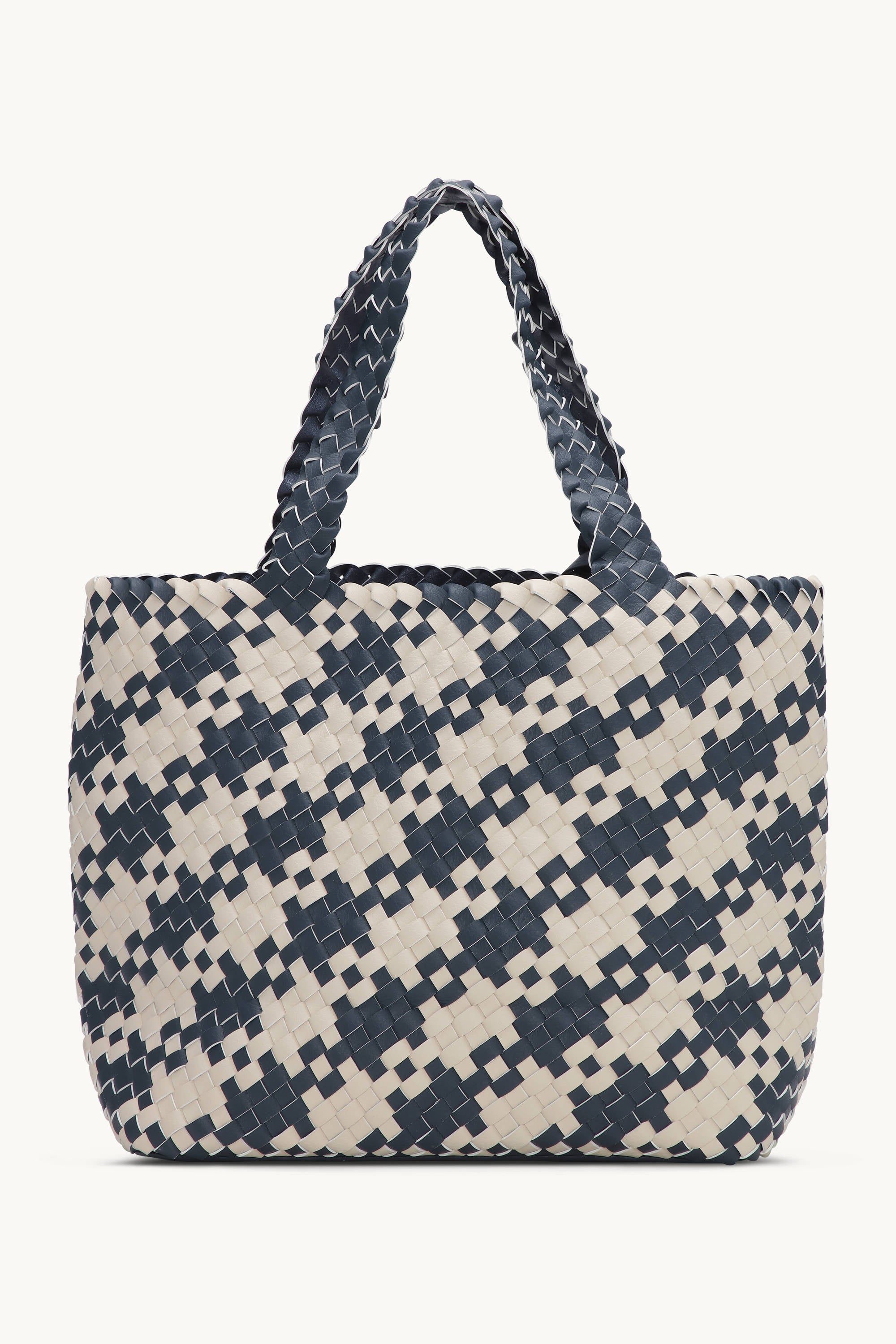 Houndstooth Braided Shopper - Ombre Blue light Sand
