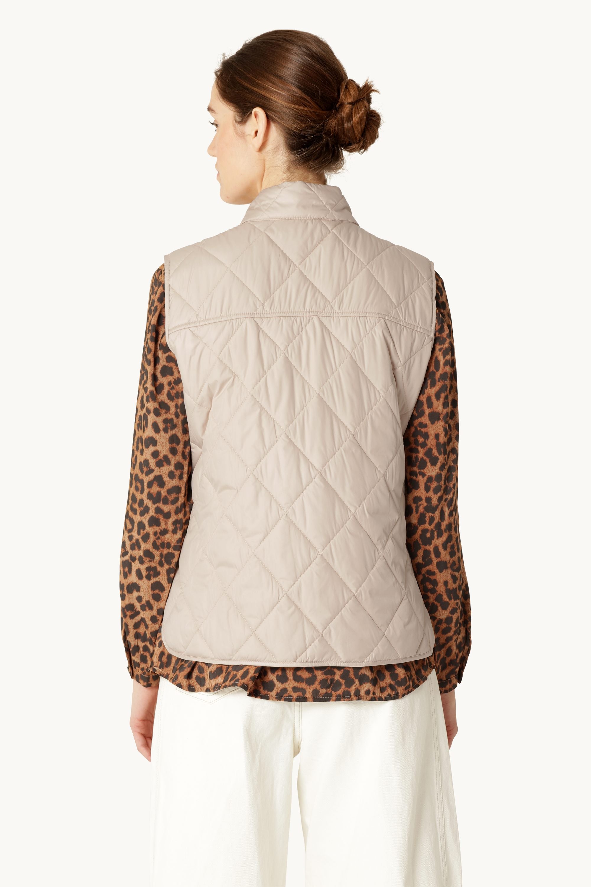 Quilted Short Vest - Light Camel