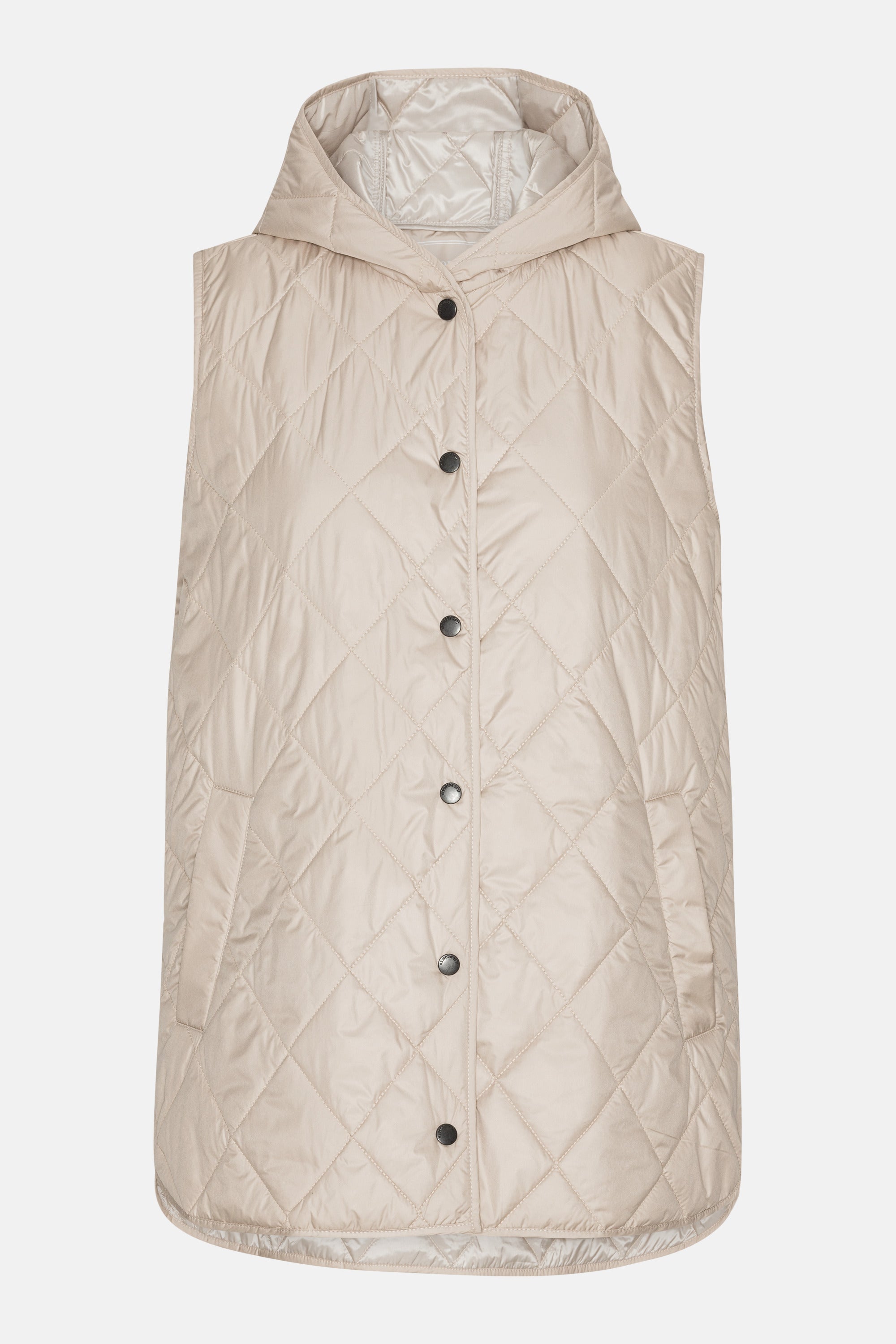 Quilted Long Vest - Light camel