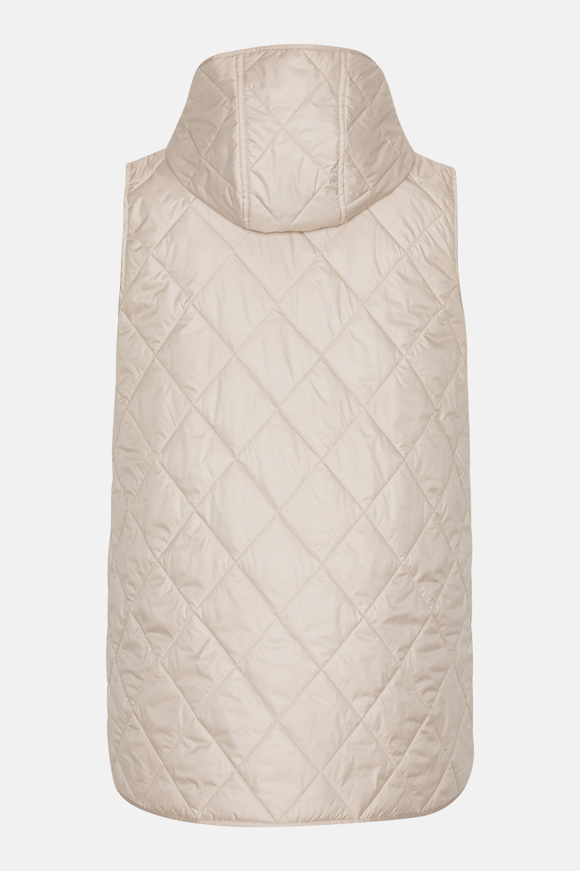 Quilted Long Vest - Light camel