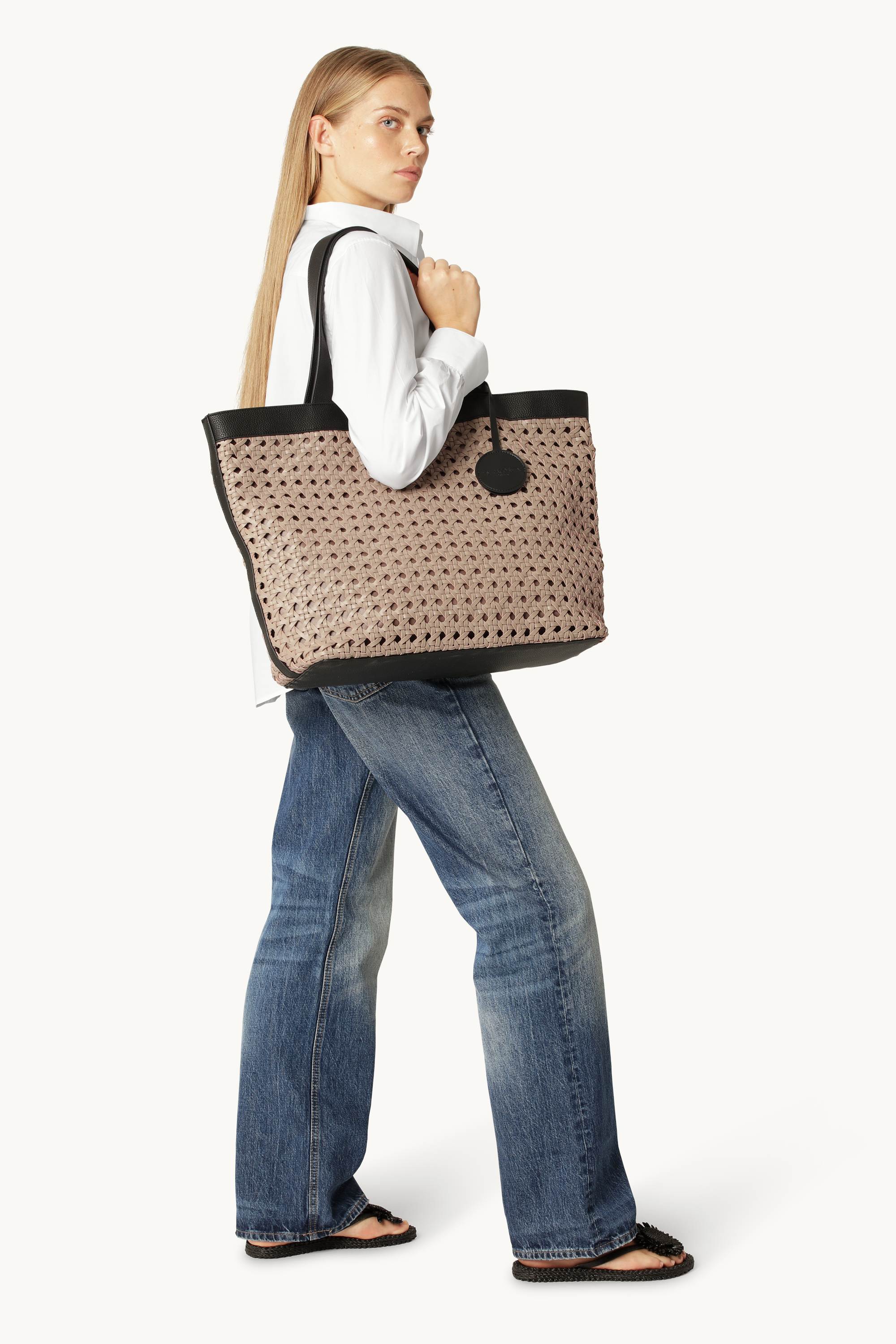 Große Beach Bag - Sand Pile Black