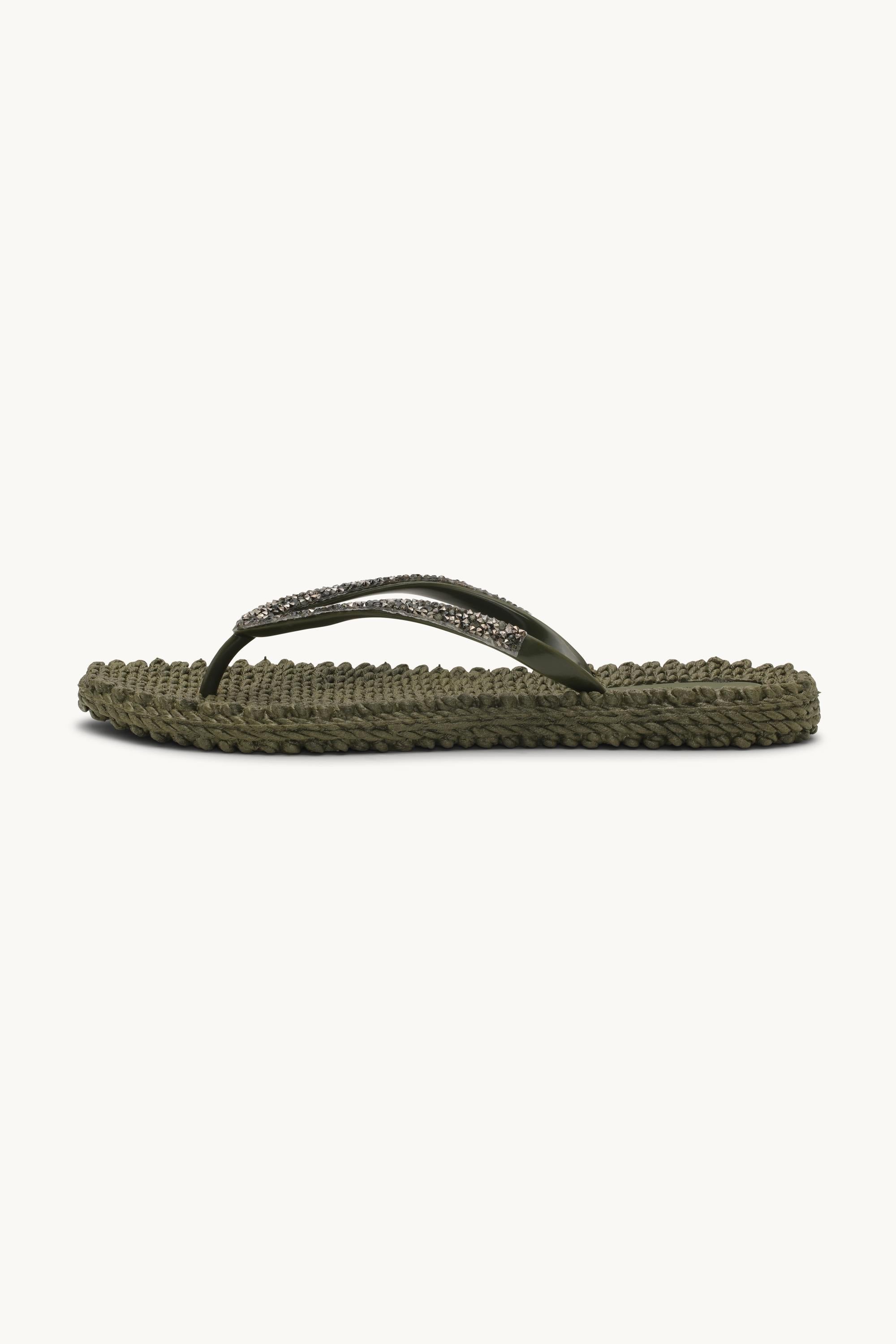 Flip Flops With Rhinestones - Army