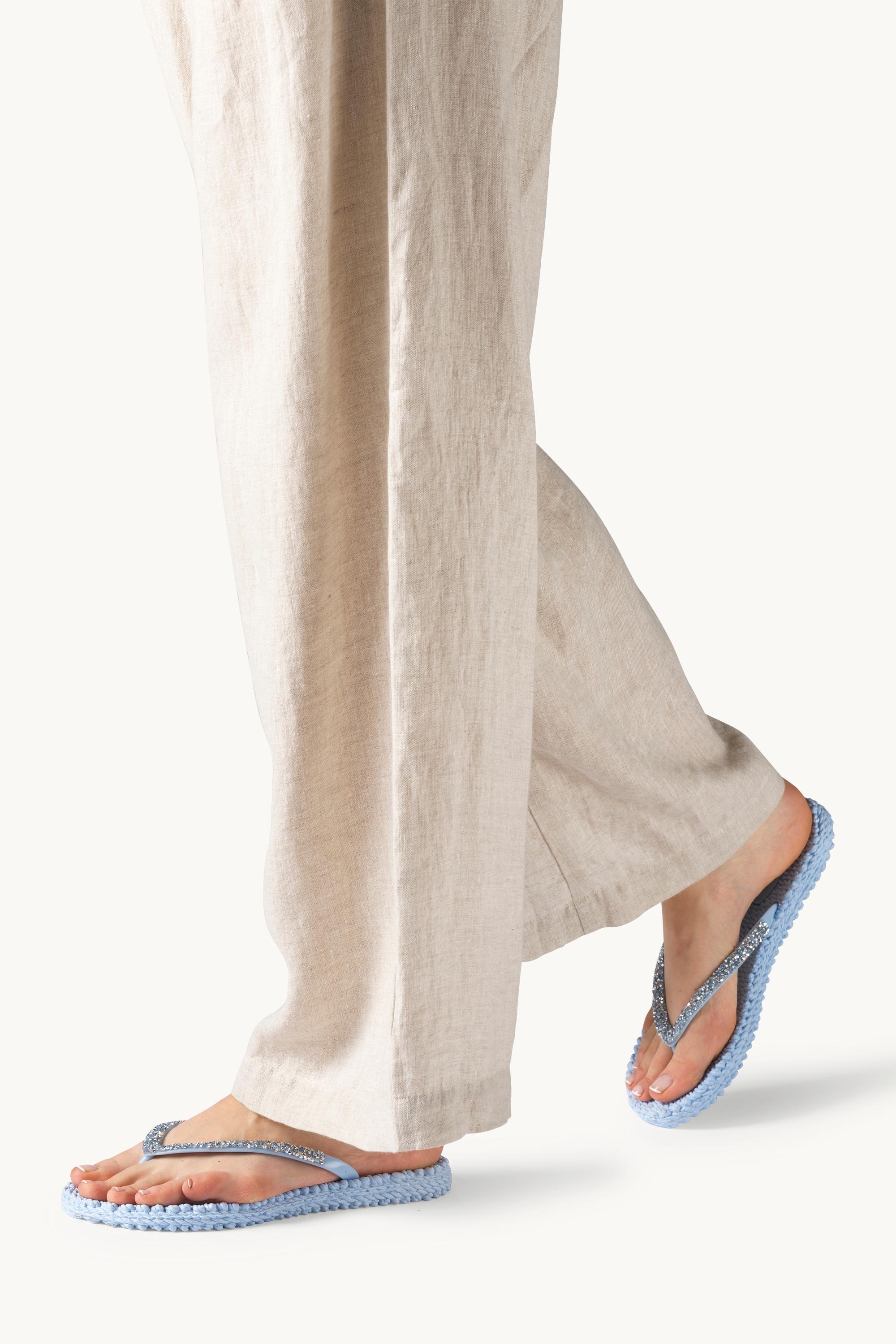 Flip Flops With Rhinestones - Blue Bell