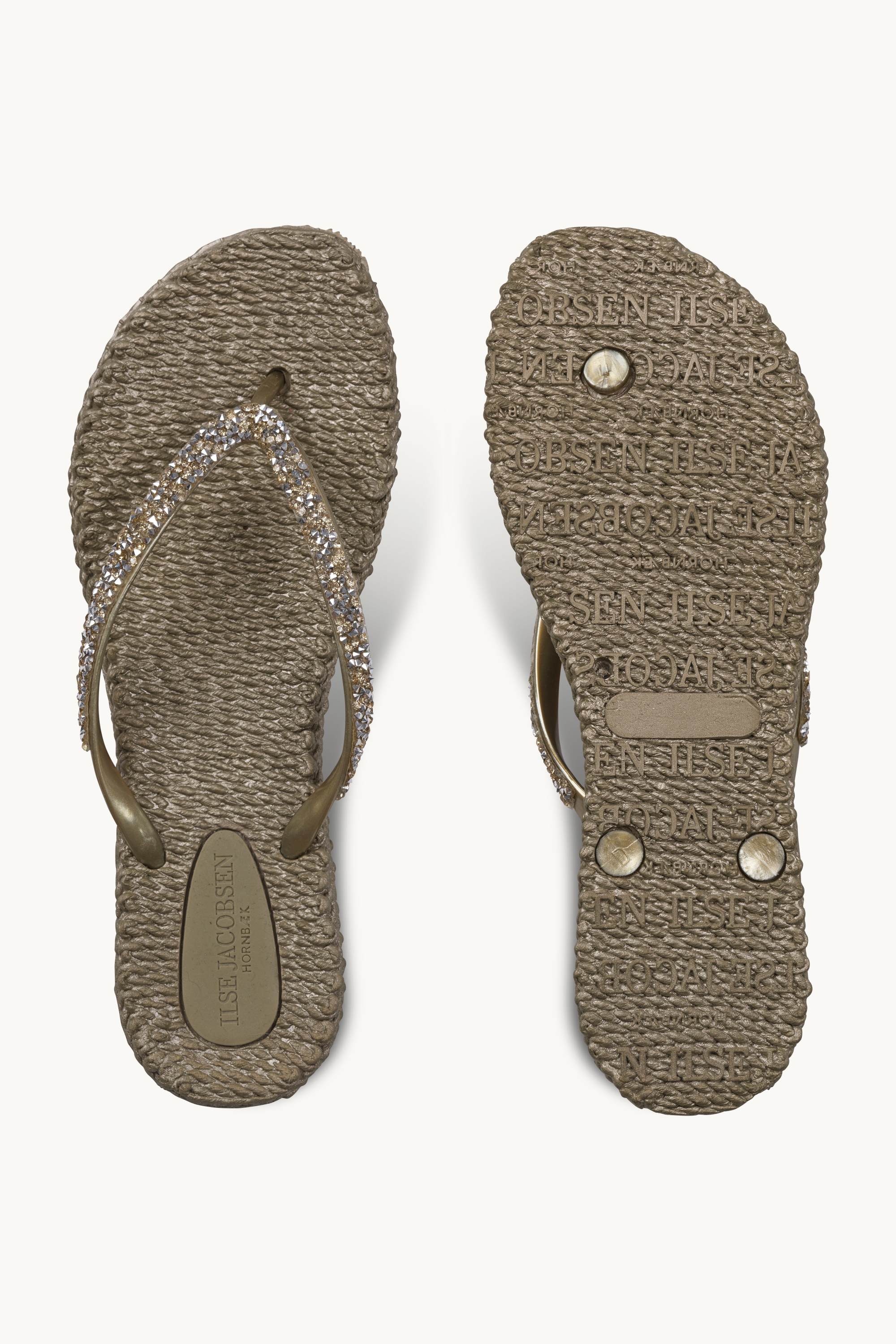Flip Flops With Rhinestones - Platin