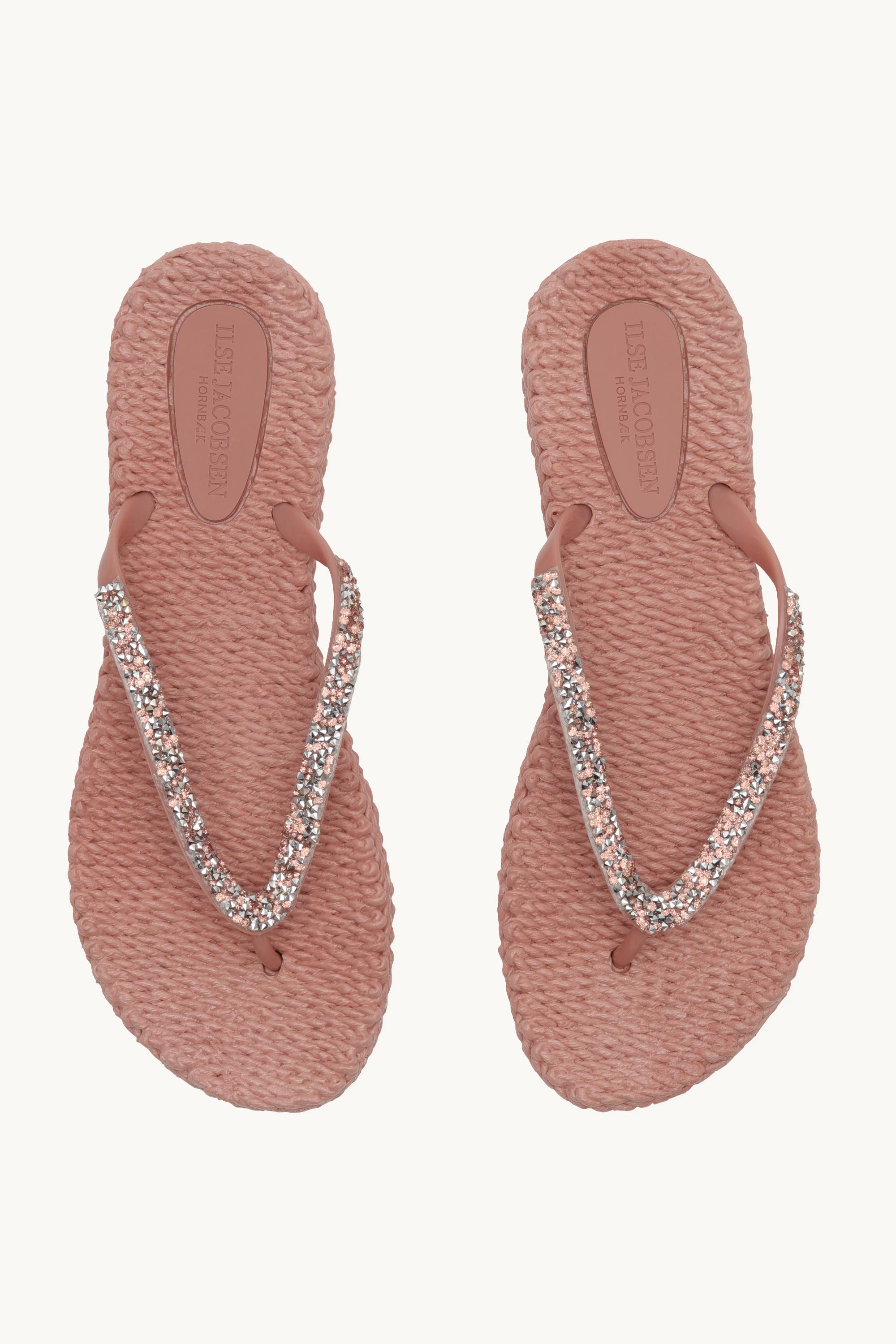 Flip Flops With Rhinestones - Misty Rose