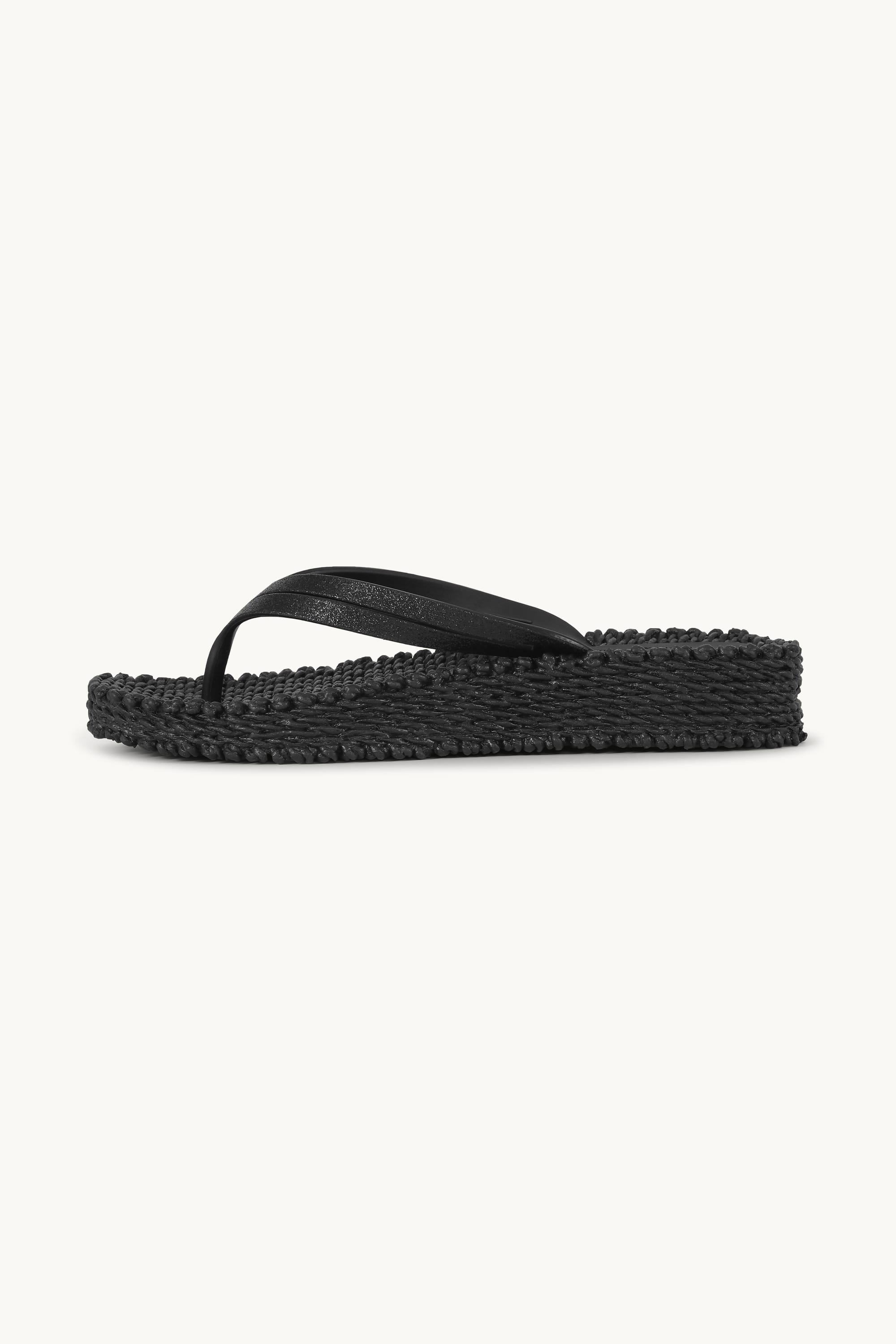 Plateau Flip-Flops Glitter - Black