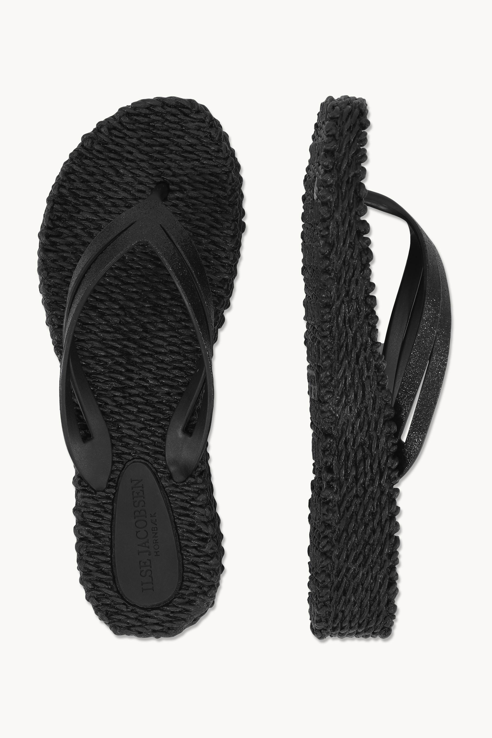 Plateau Flip-Flops Glitter - Black