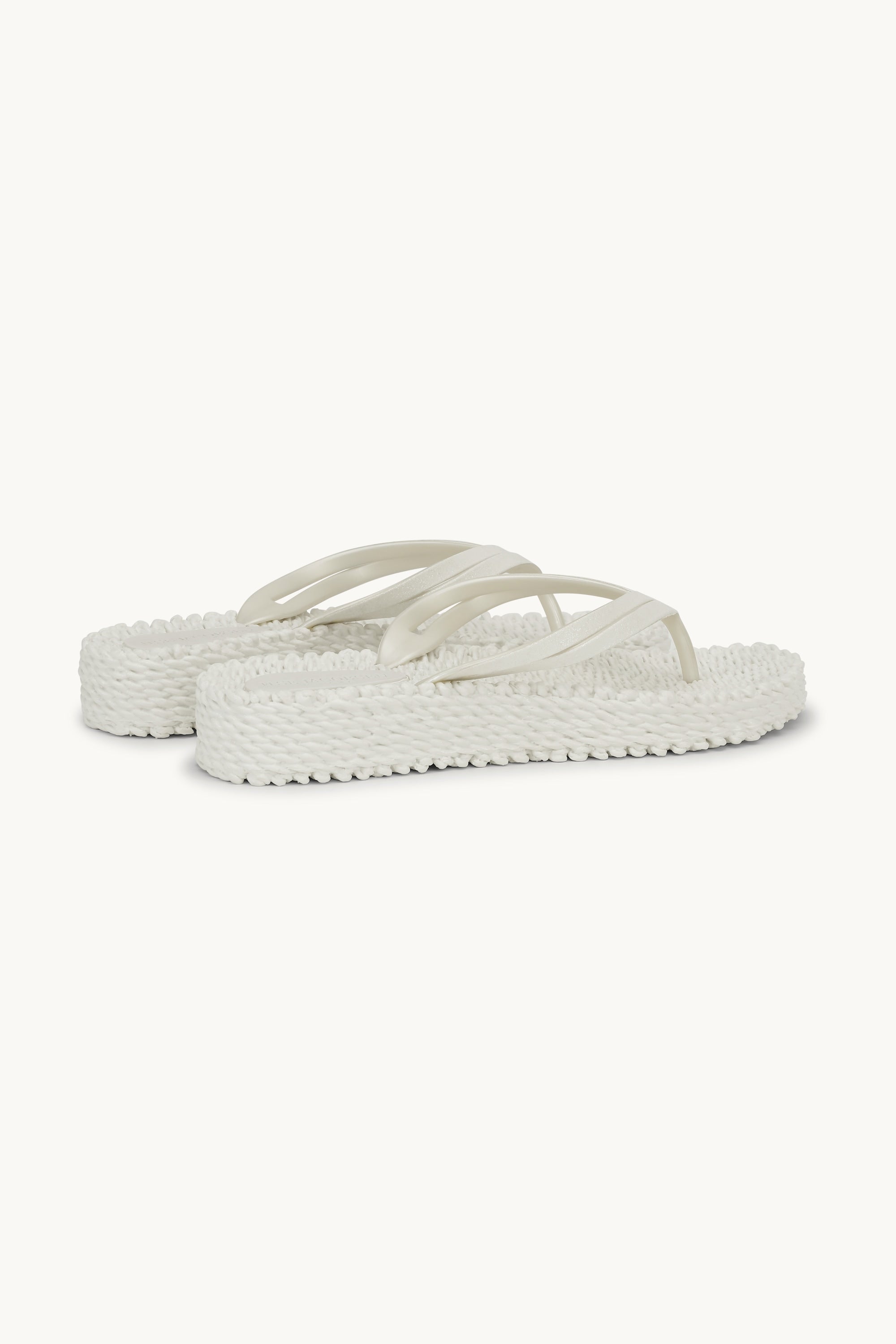 Plateau Flip-Flops Glitter - Creme