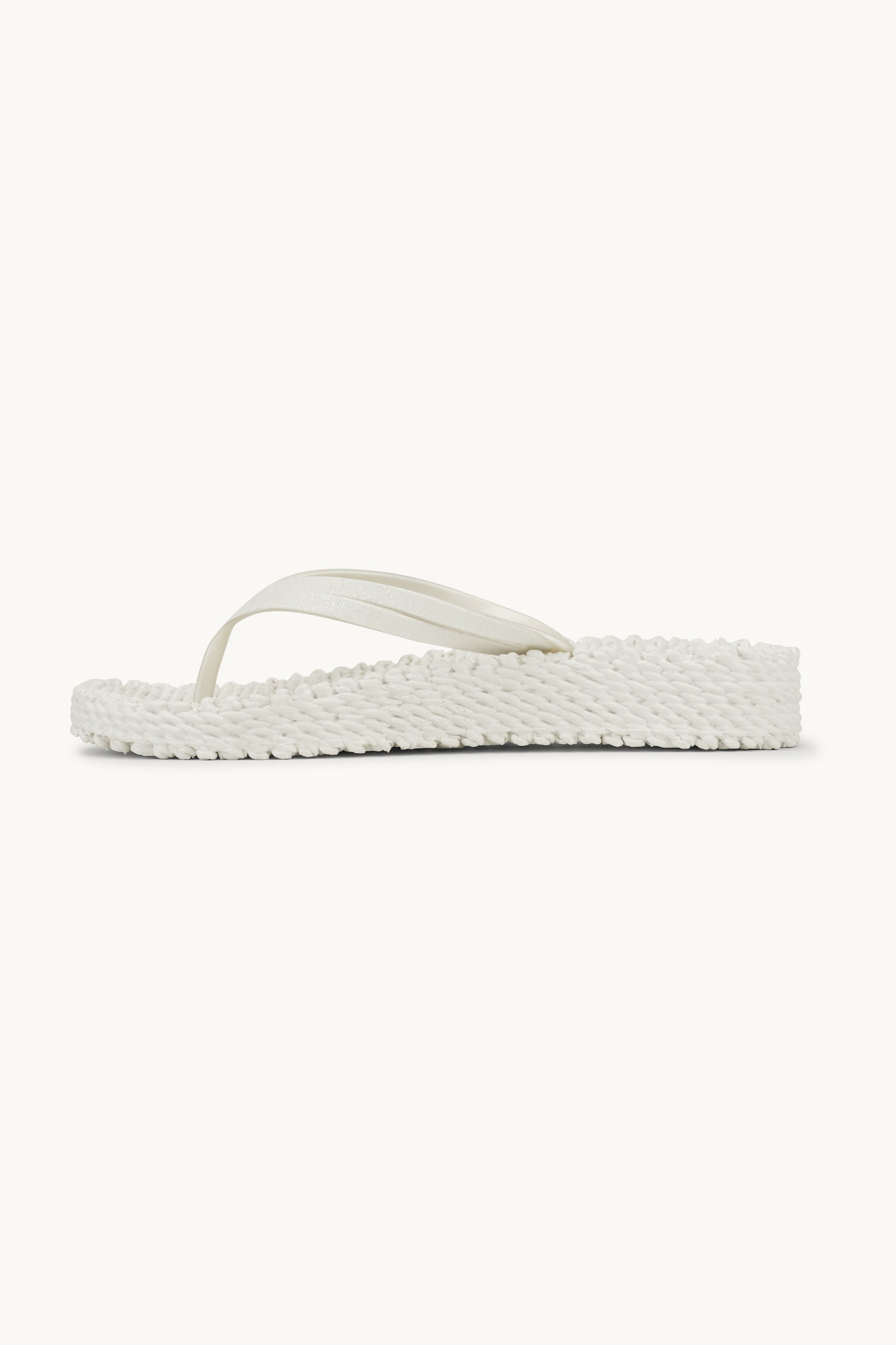 Plateau Flip-Flops Glitter - Creme