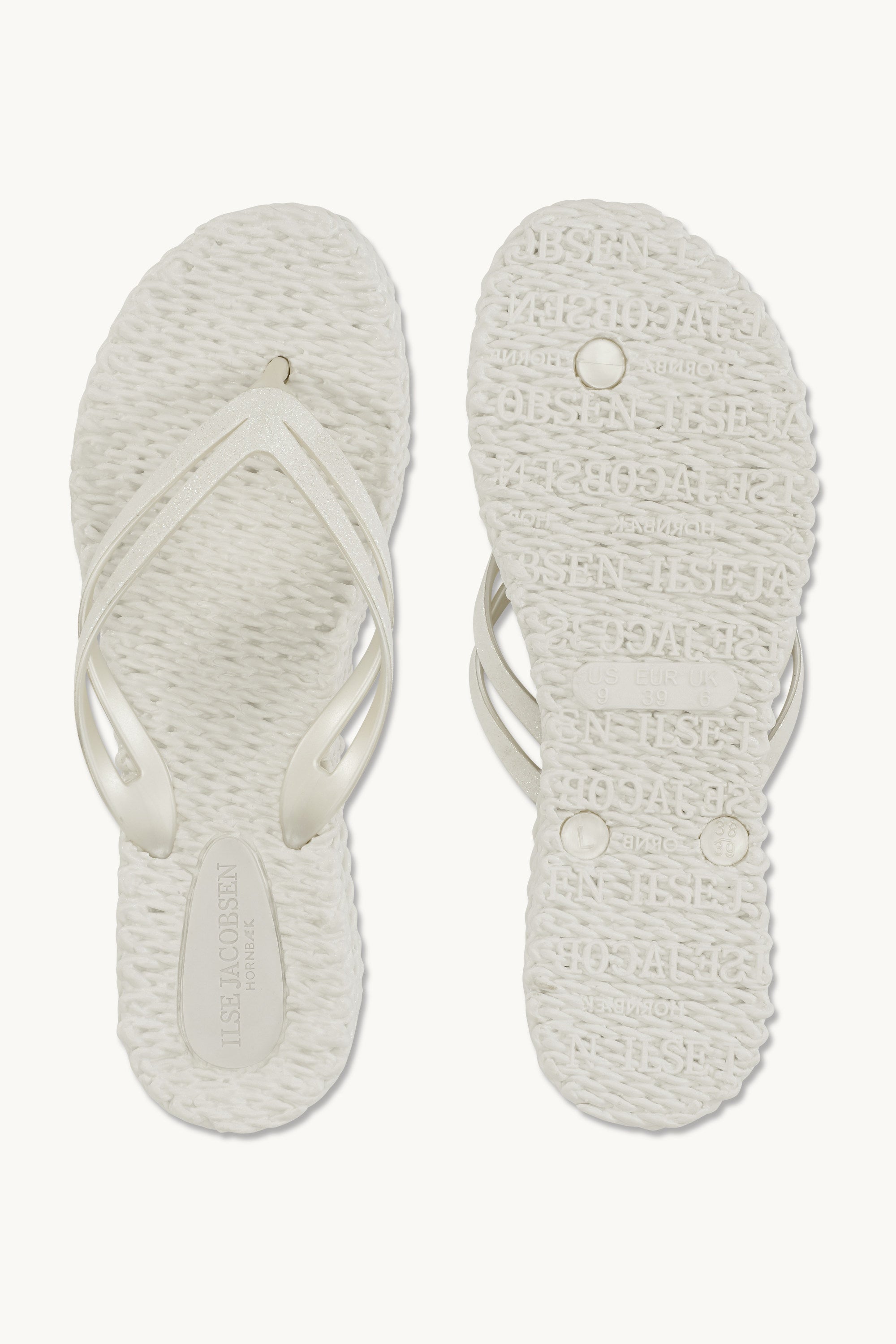 Plateau Flip-Flops Glitter - Creme