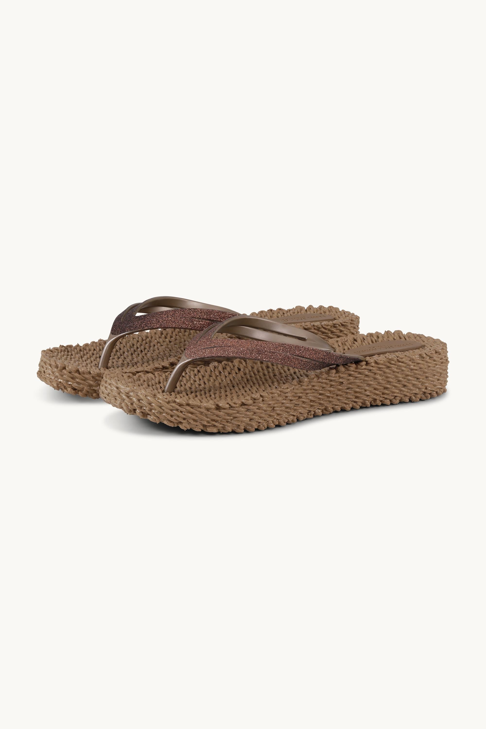 Plateau Flip-Flops Glitter - Mocca