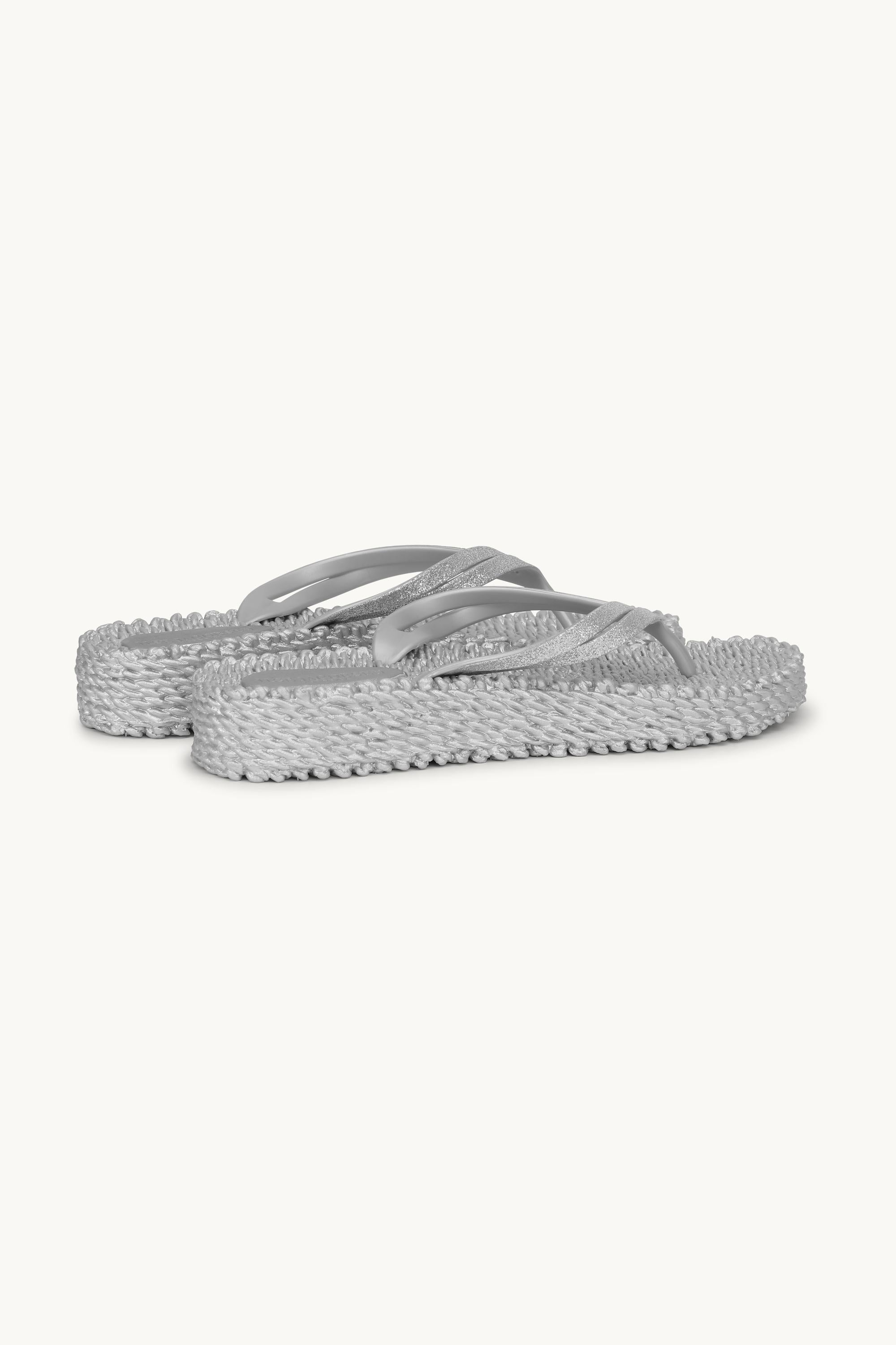 Plateau Flip-Flops Glitter - Silver