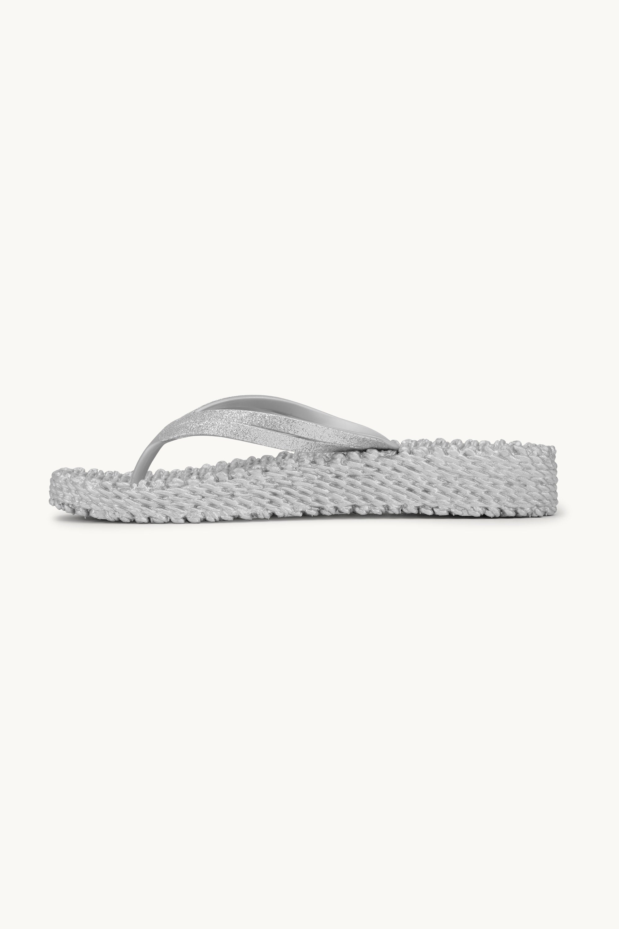 Plateau Flip-Flops Glitter - Silver