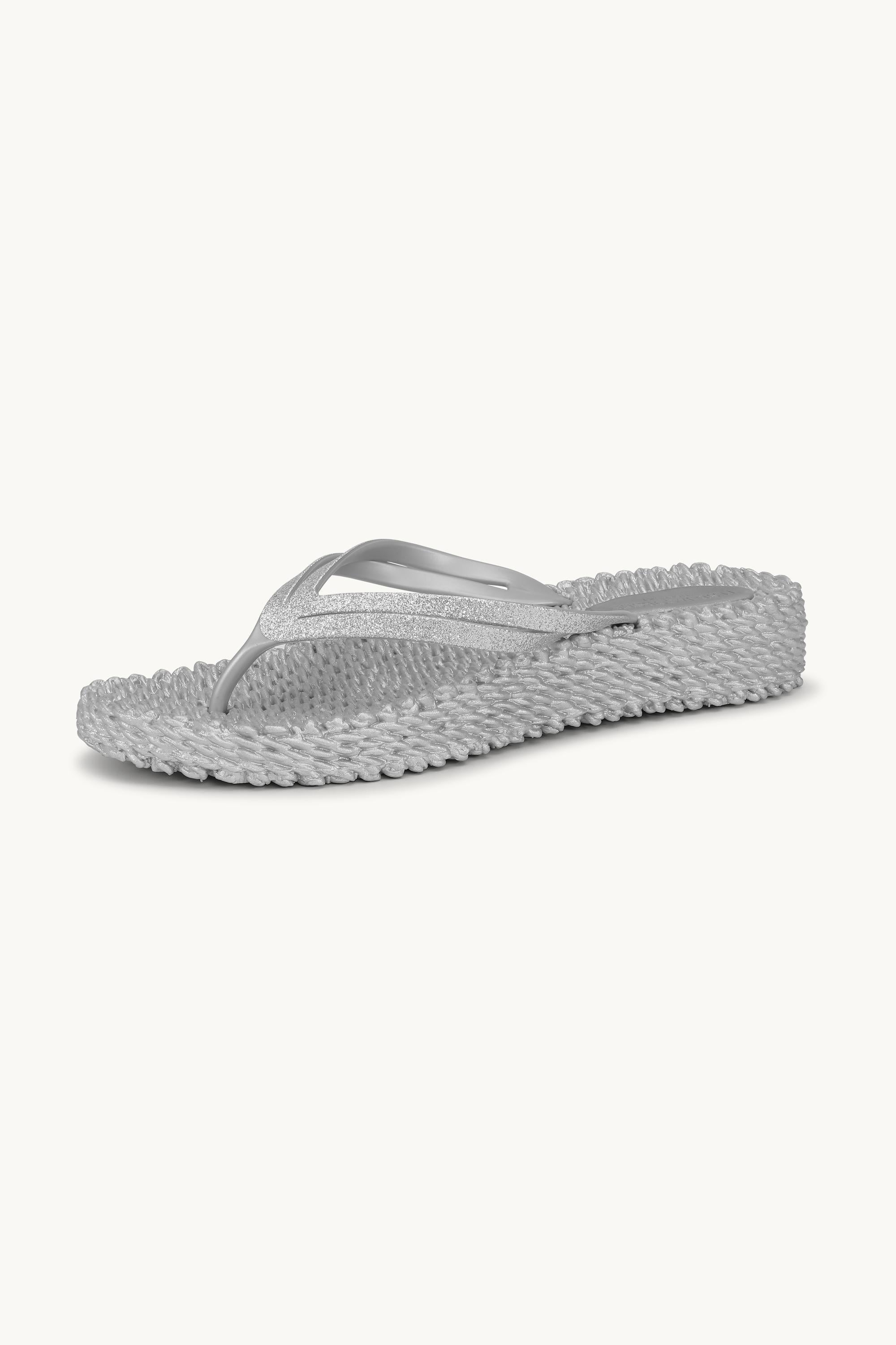 Plateau Flip-Flops Glitter - Silver