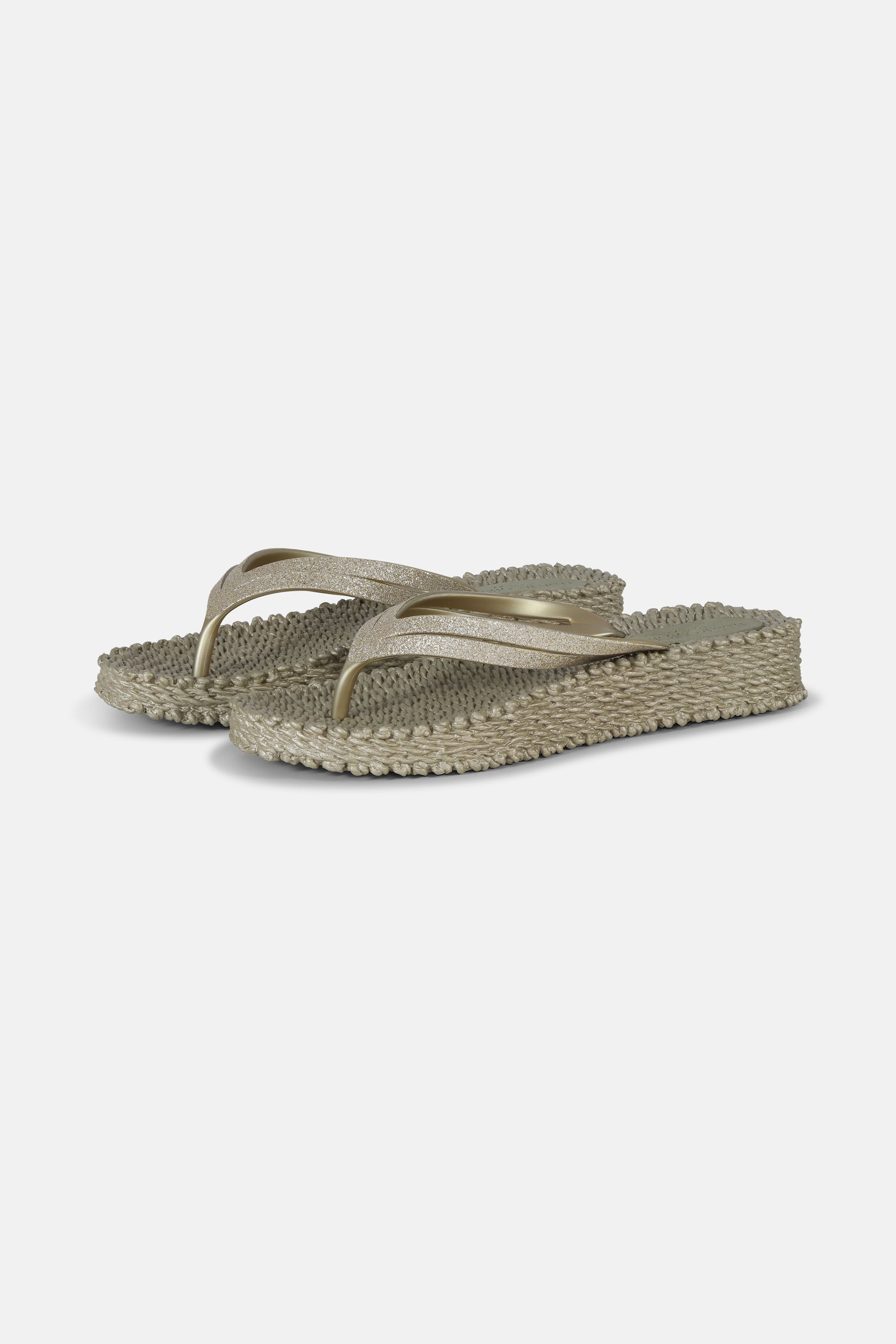 Plateau Flip-Flops Glitter - Platin