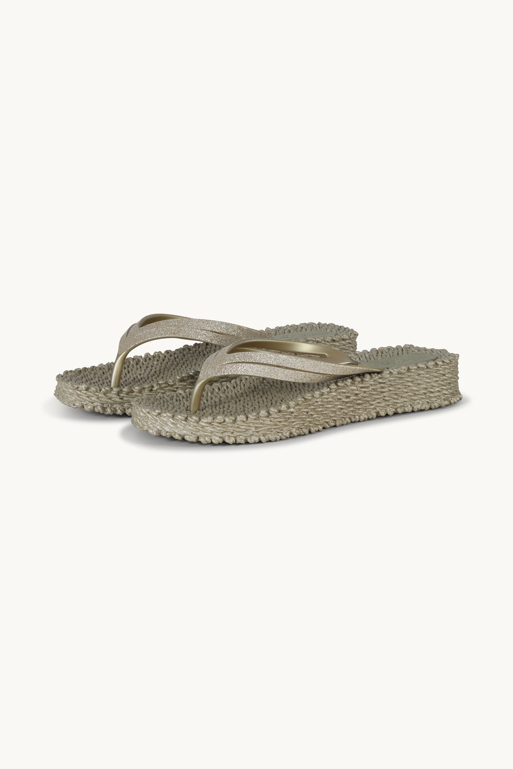 Plateau Flip-Flops Glitter - Platin