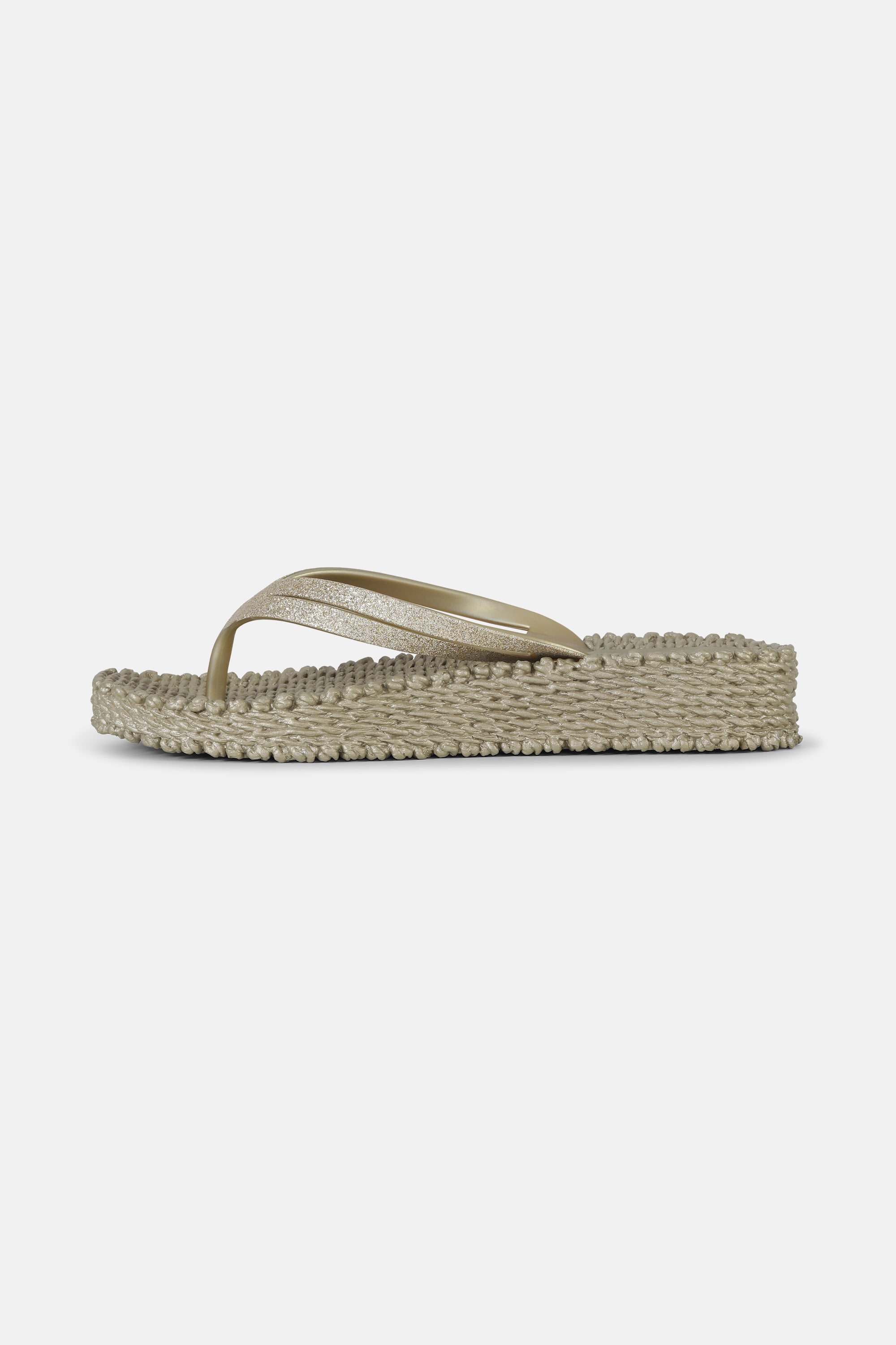 Plateau Flip-Flops Glitter - Platin