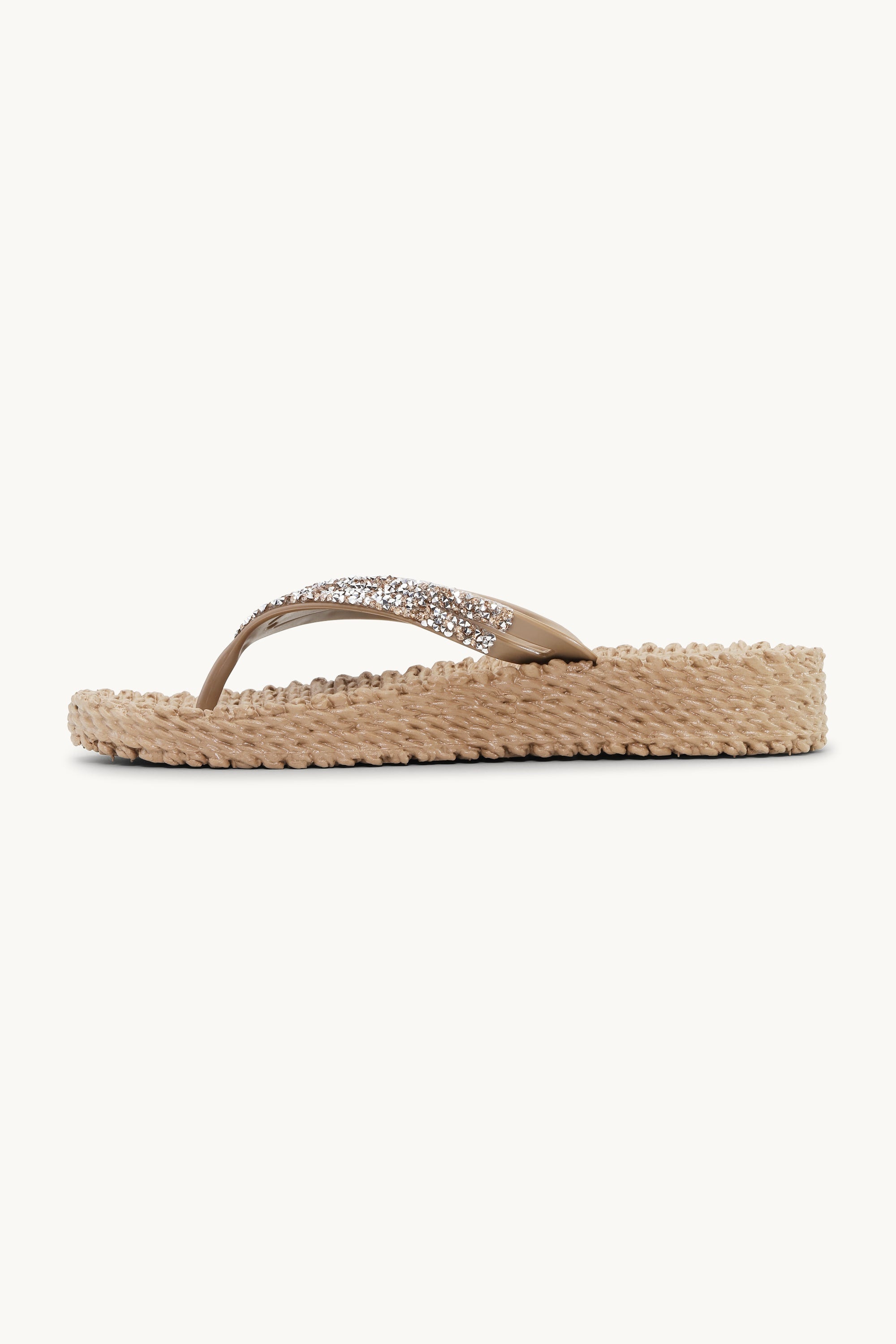Plateau Flip-Flops Glitzersteine - Mocca