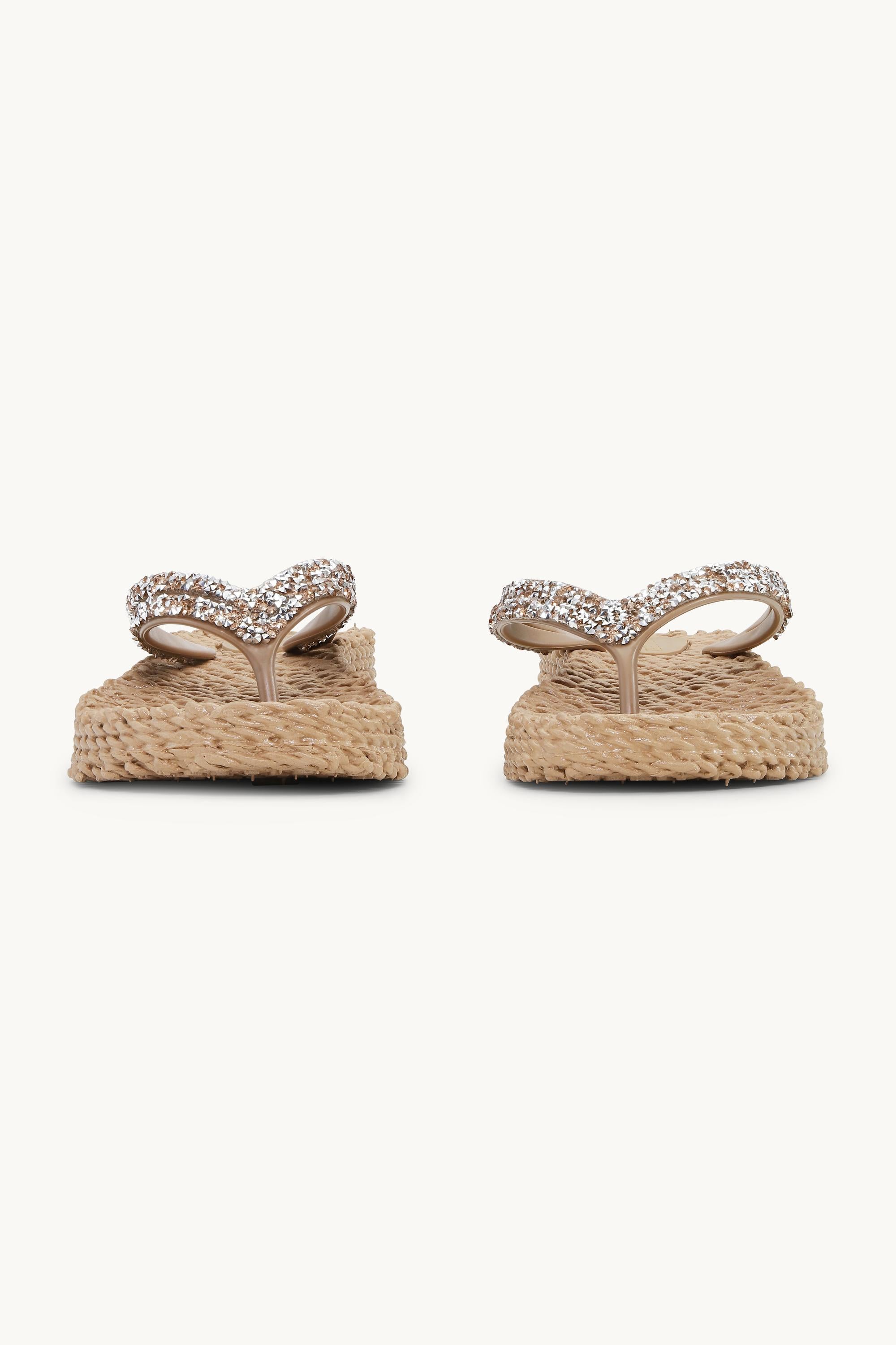 Plateau Flip-Flops Glitzersteine - Mocca