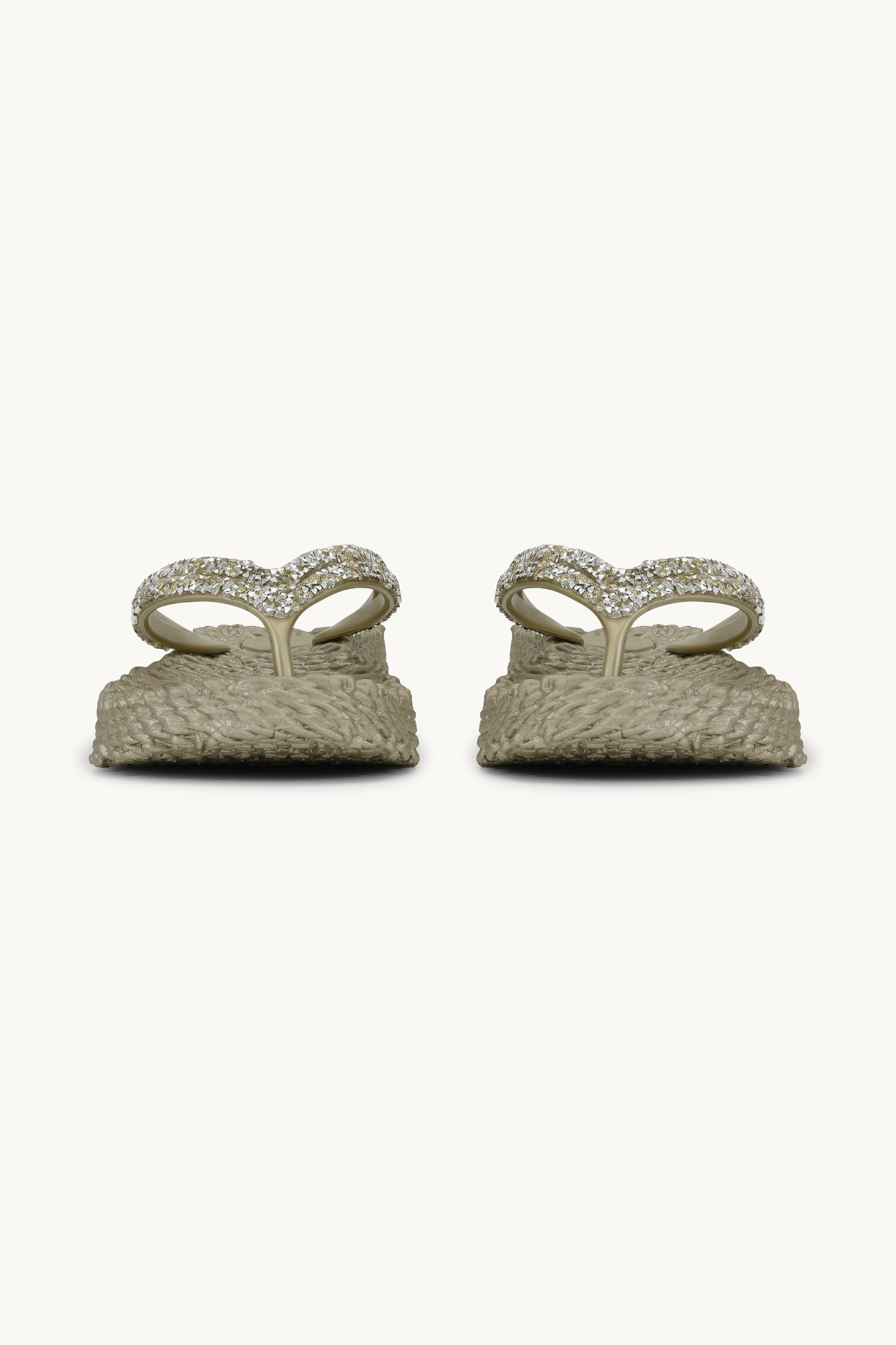 Plateau Flip-Flops Glitzersteine - Platin