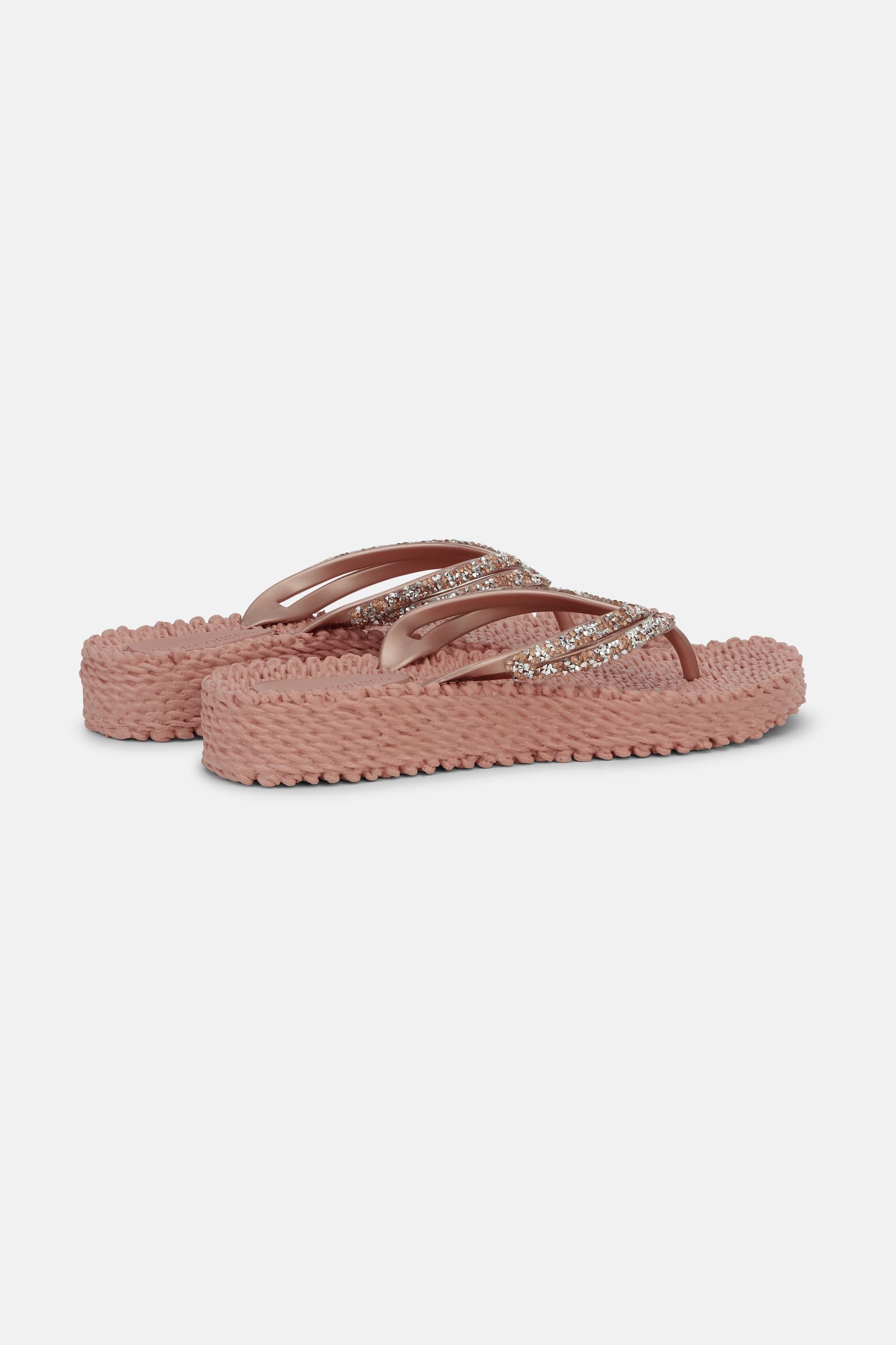 Plateau Flip-Flops Glitzersteine - Misty Rose