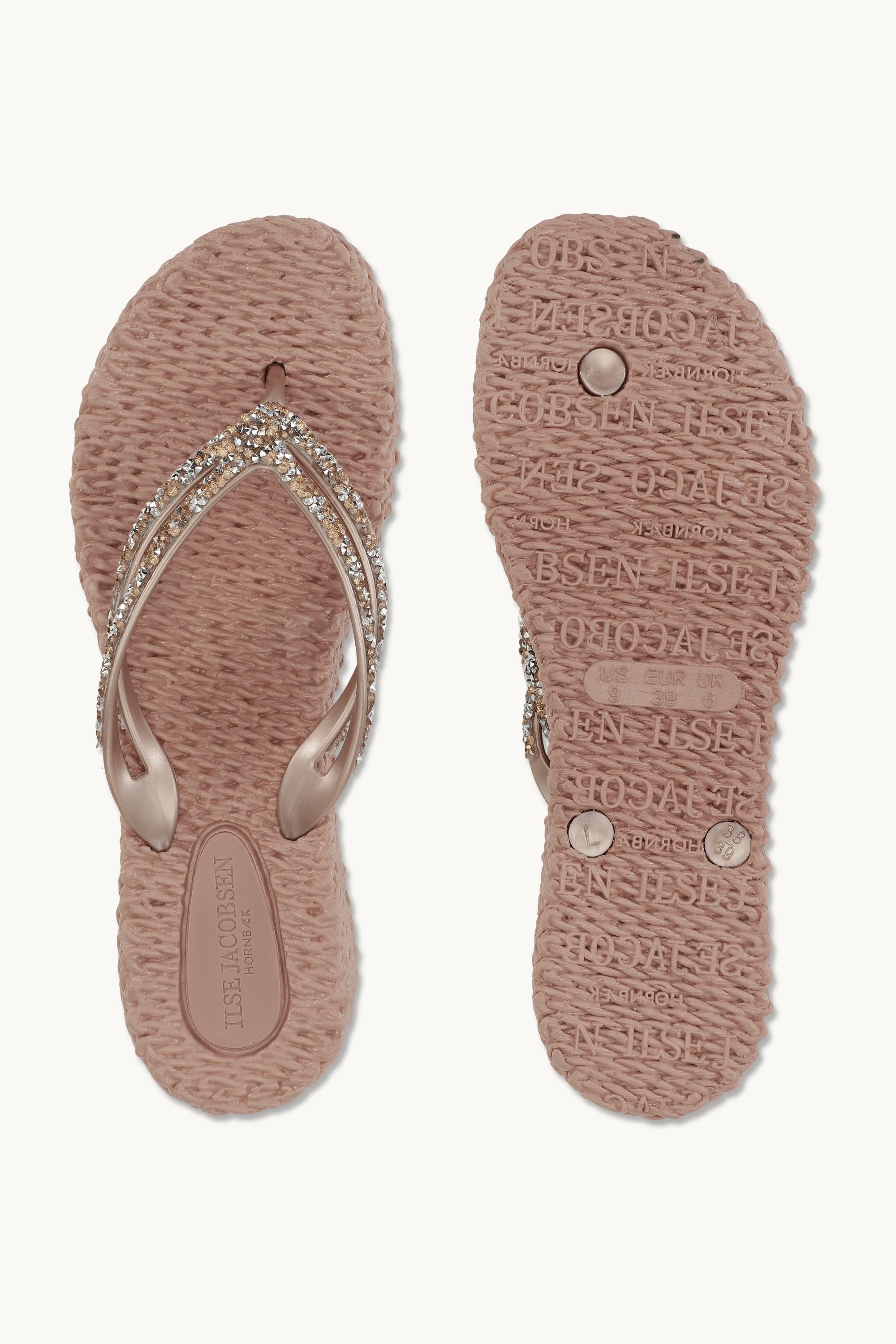 Plateau Flip-Flops Glitzersteine - Misty Rose