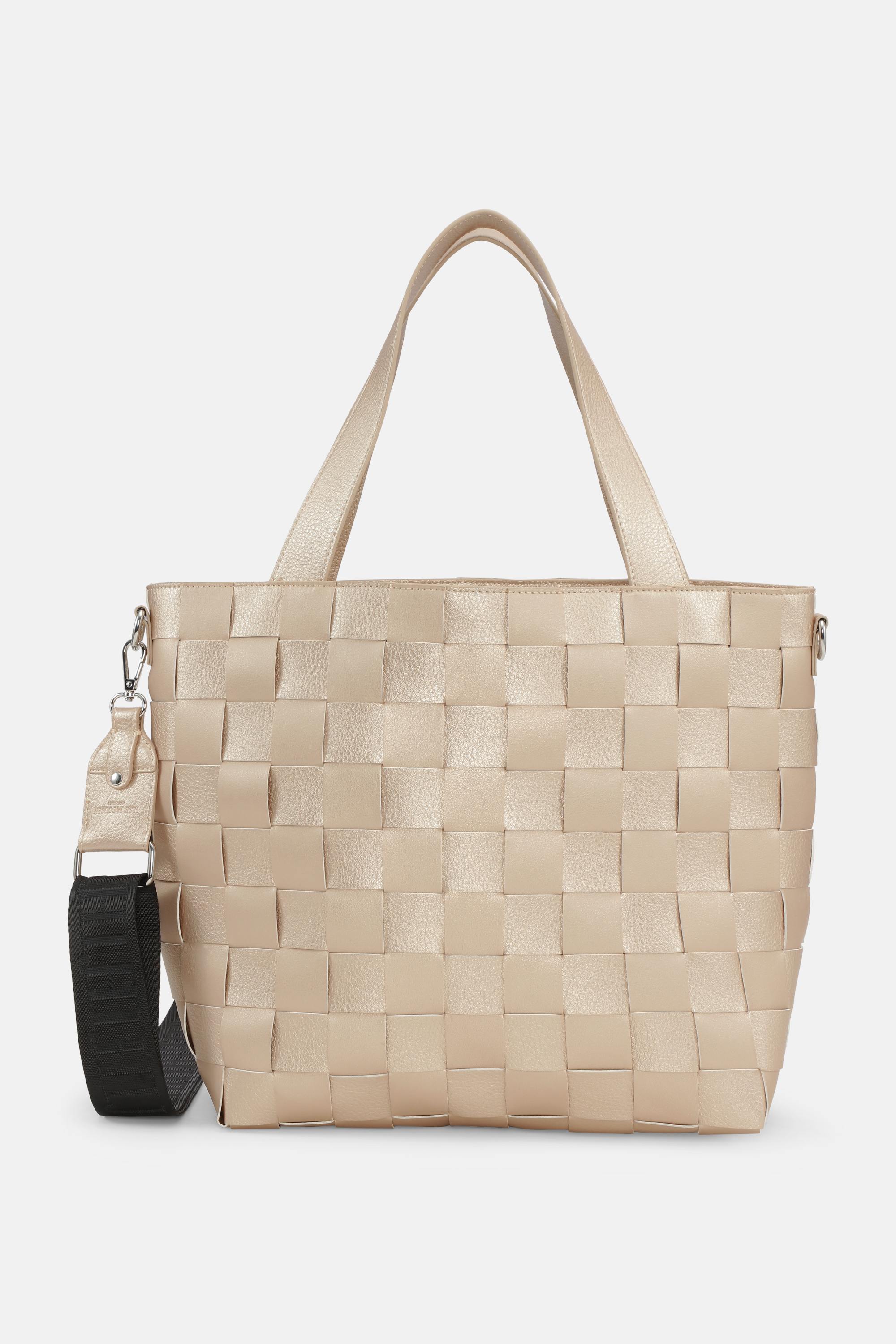 Braided Cross-Body Shopper - Platin