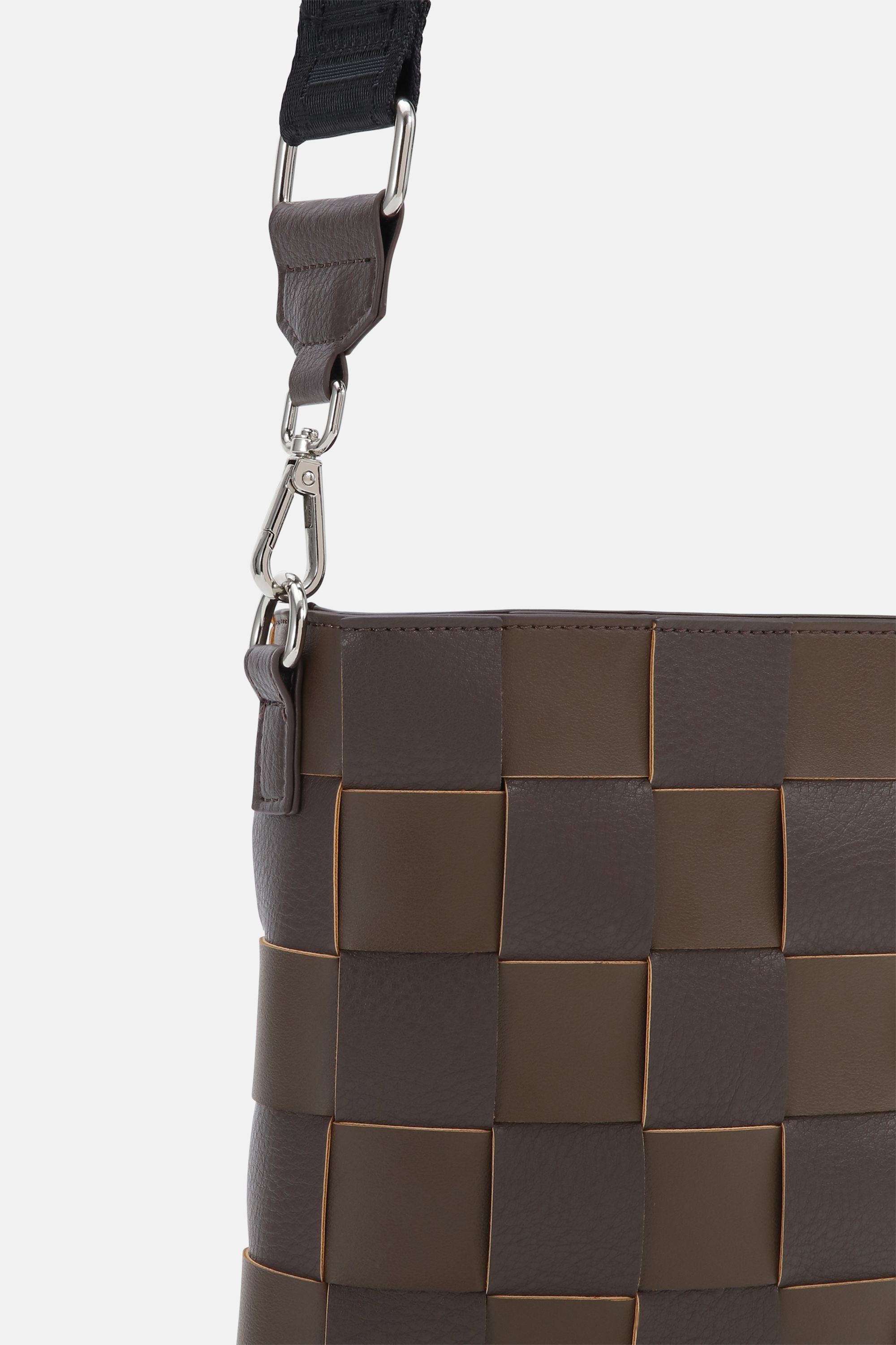 Braided Squared Cross-Body - Chocolate Brown