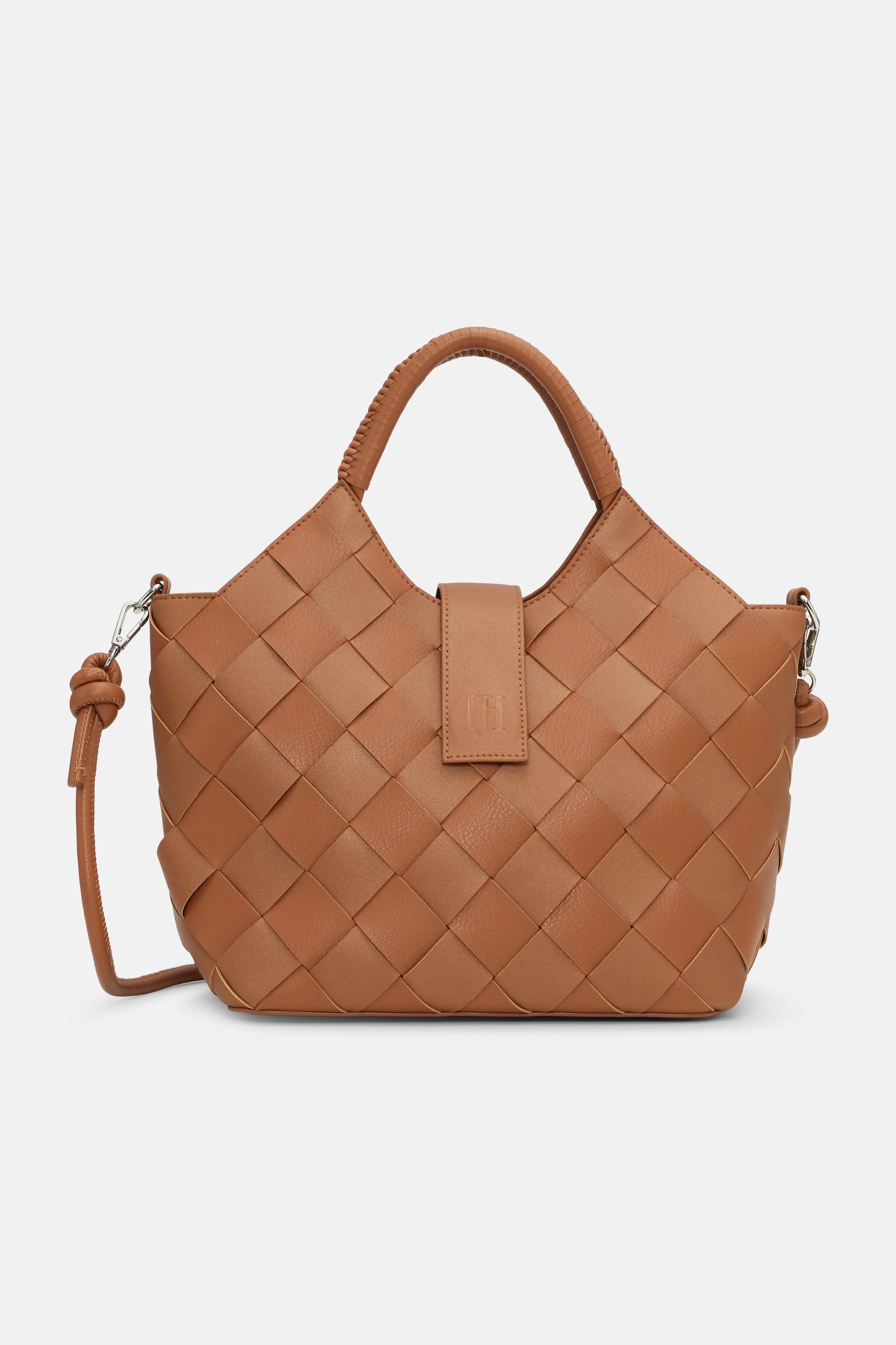 Braided Handbag - Cognac