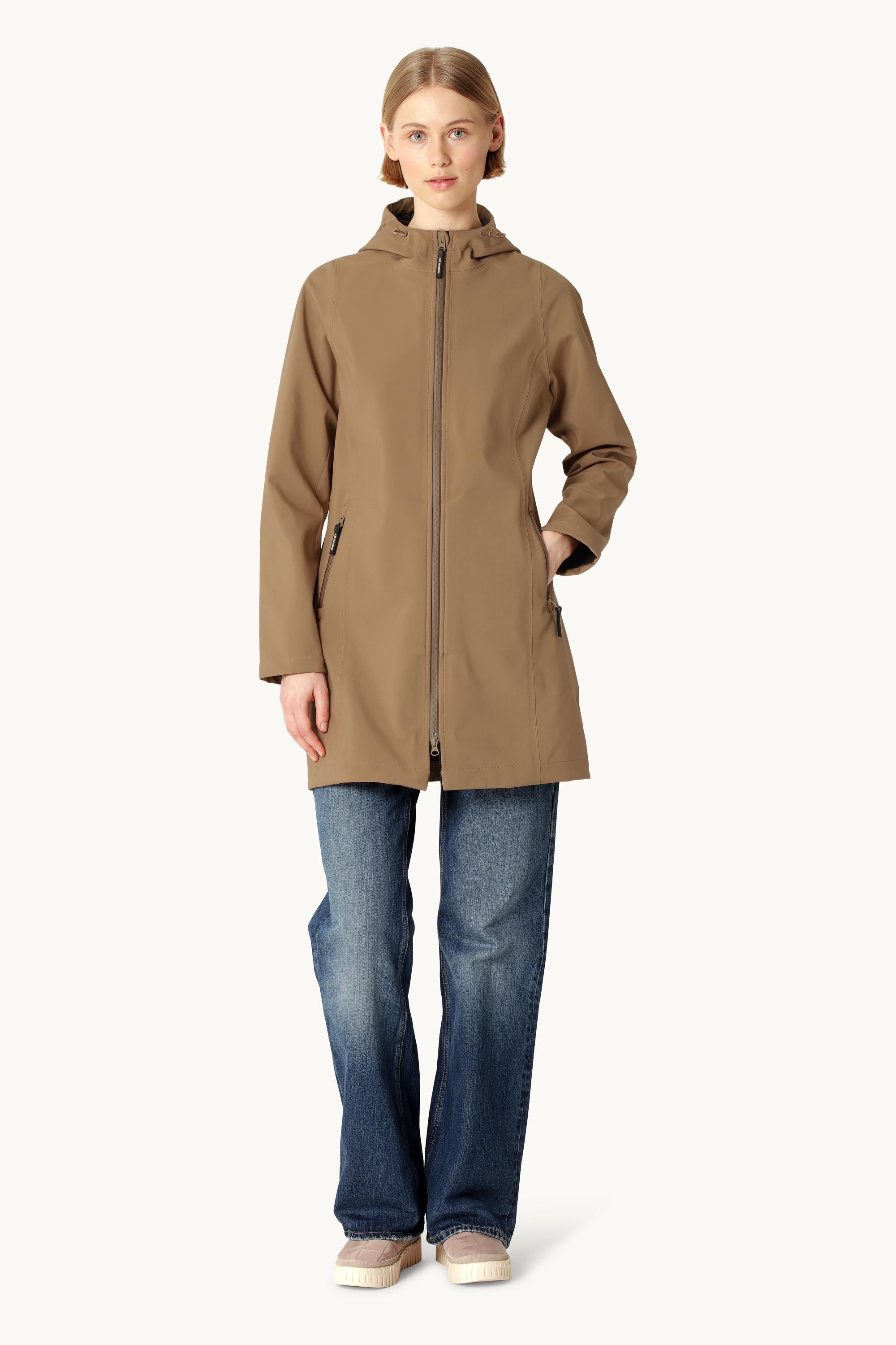 Softshell-Regenmantel - Mocca