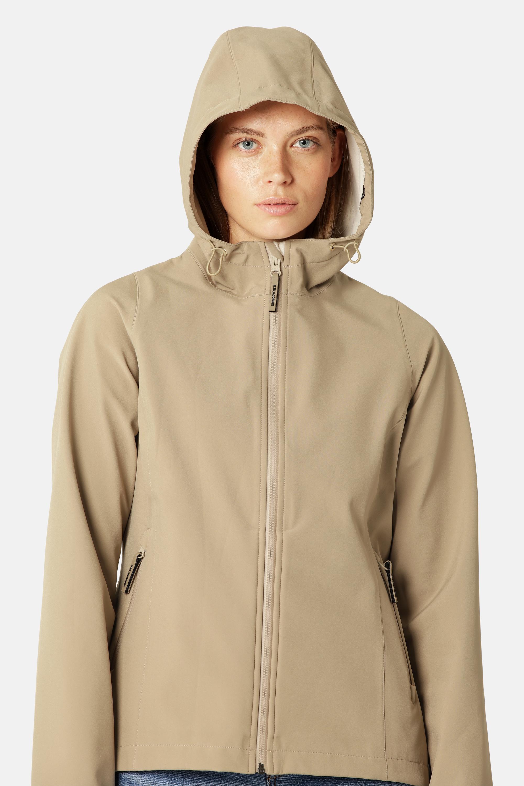 Kurzer Softshell Regenmantel - Greige