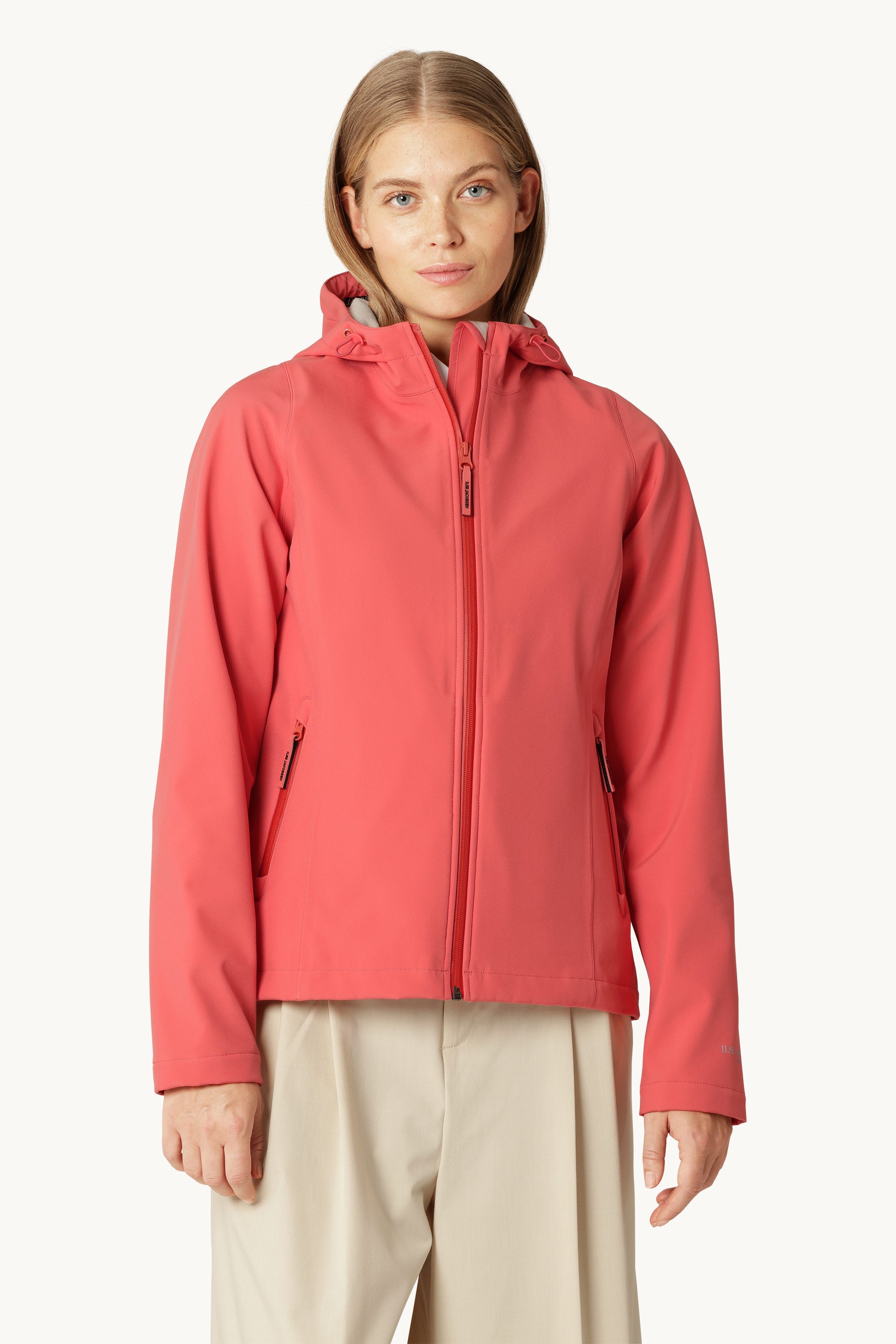 Kurzer Softshell Regenmantel - Spiced Coral
