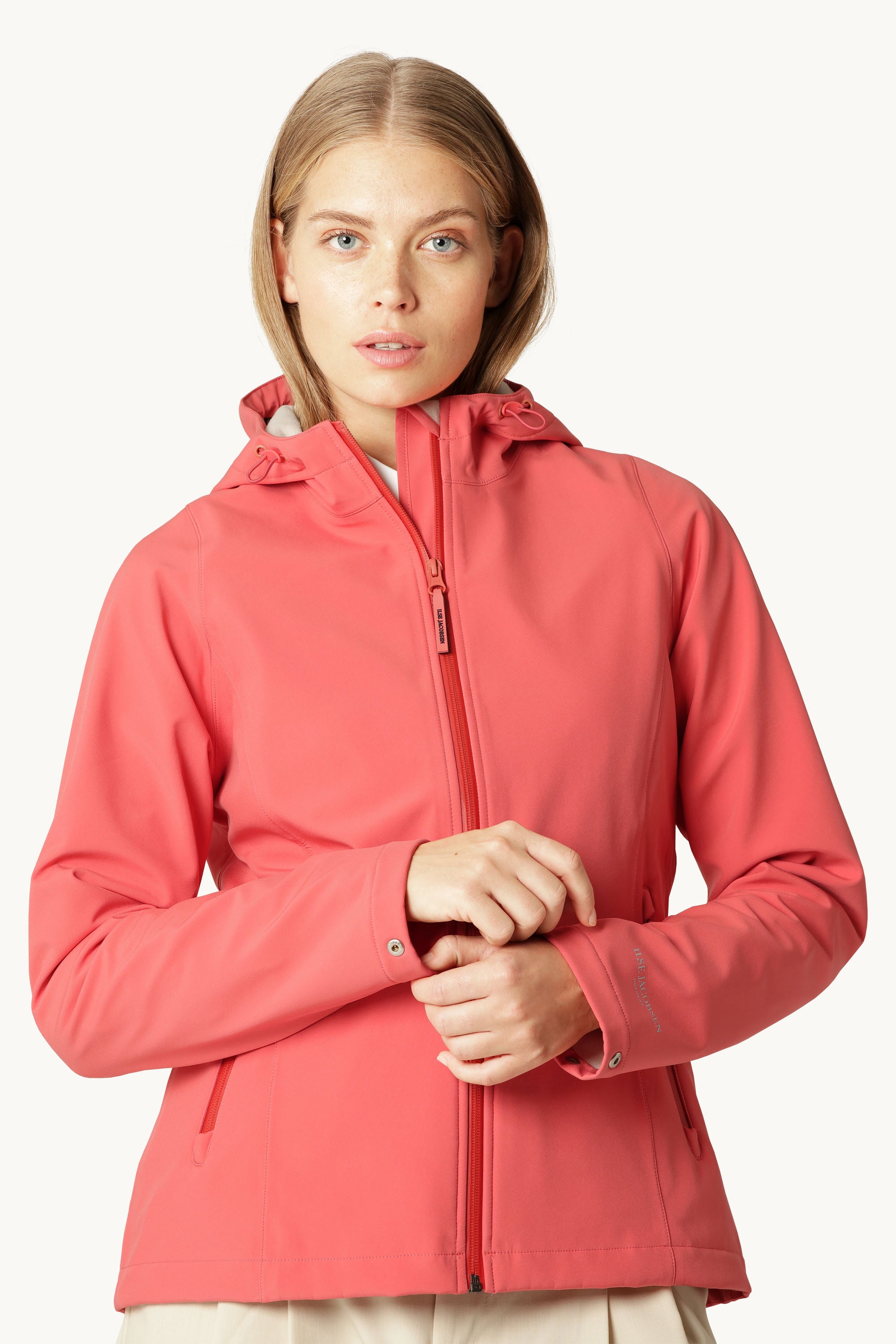Kurzer Softshell Regenmantel - Spiced Coral