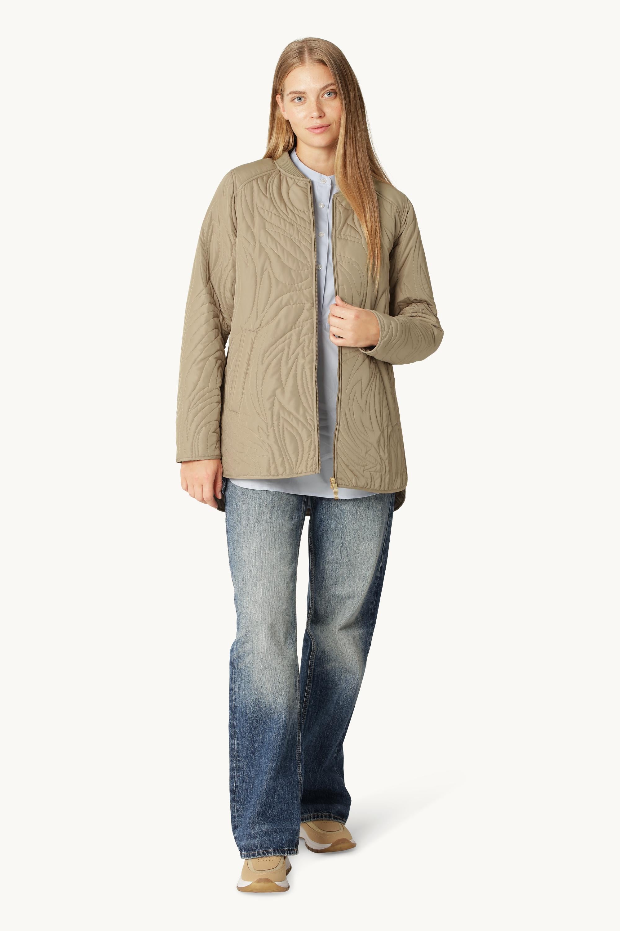Kurze Steppjacke - Greige