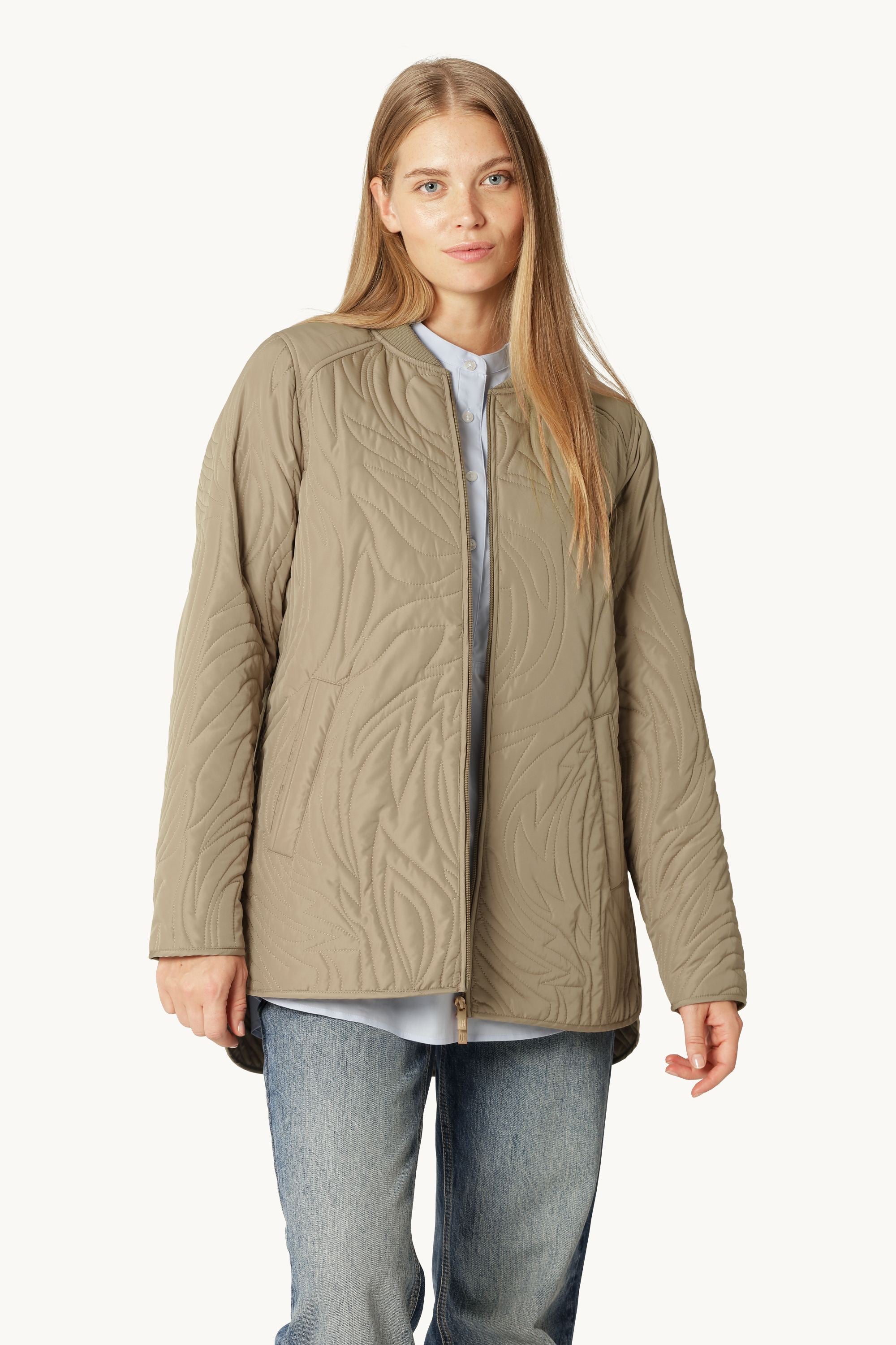 Kurze Steppjacke - Greige