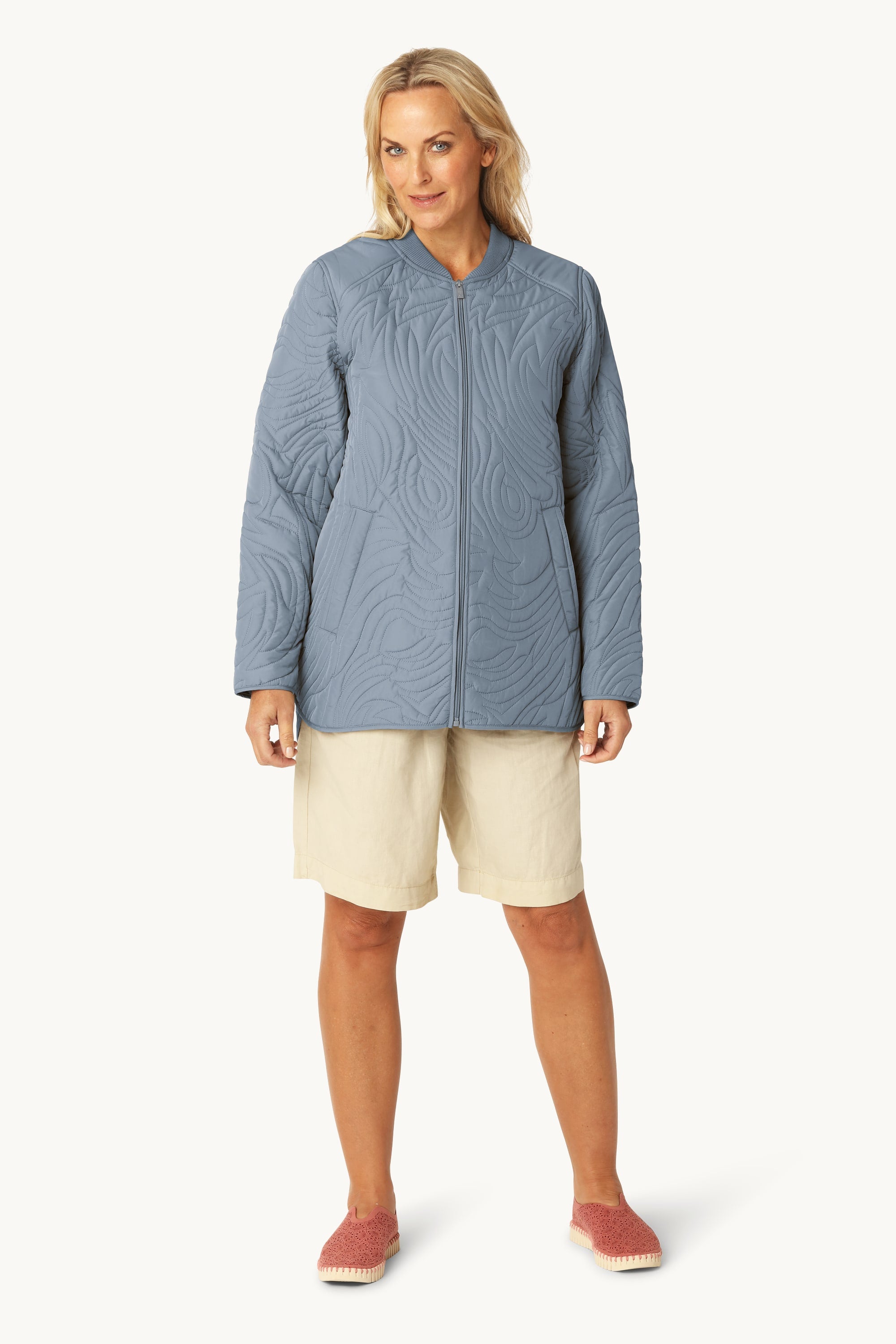 Kurze Steppjacke - Grey Blue