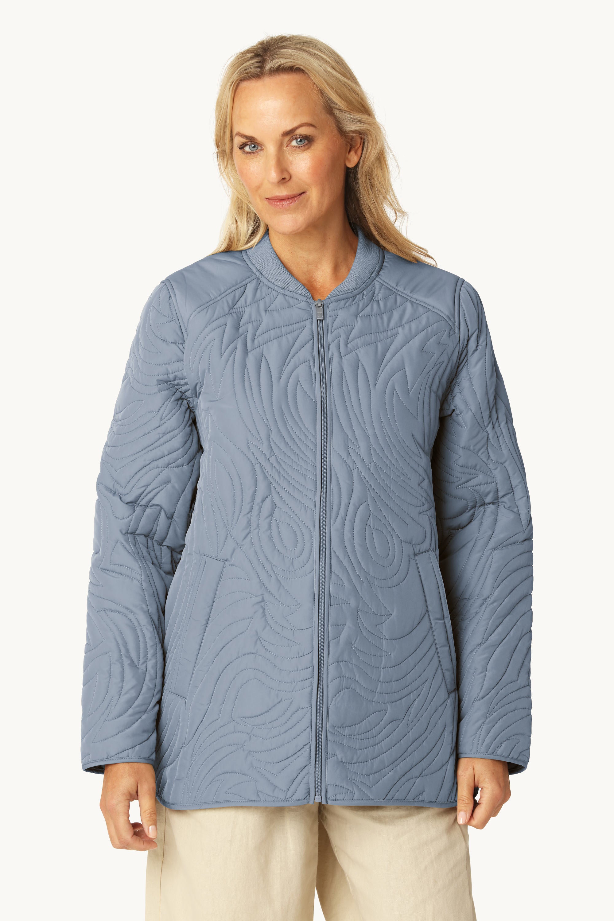 Kurze Steppjacke - Grey Blue